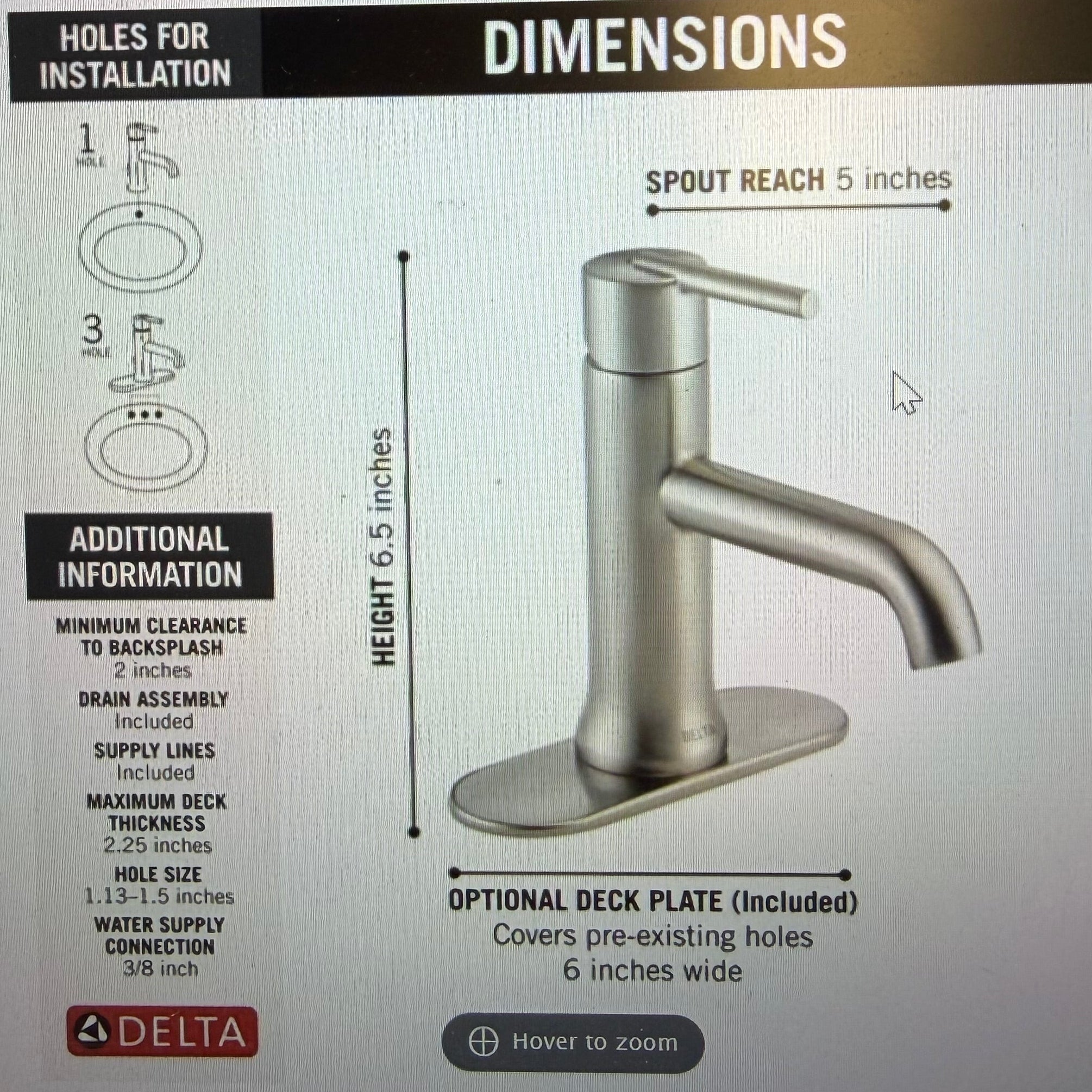 Delta Trinsic Single Handle Bathroom Faucet (559LF-SSMPU)