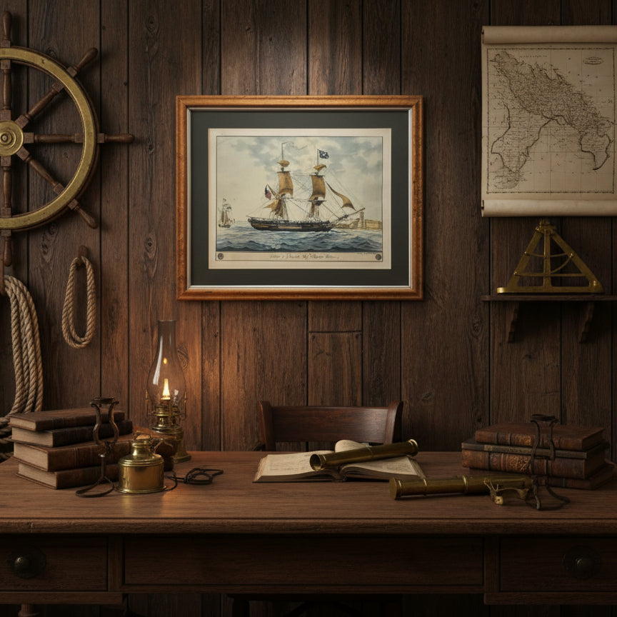 Framed and Matted Print "Juliana of Gloucester" Cap. Abraham Williams