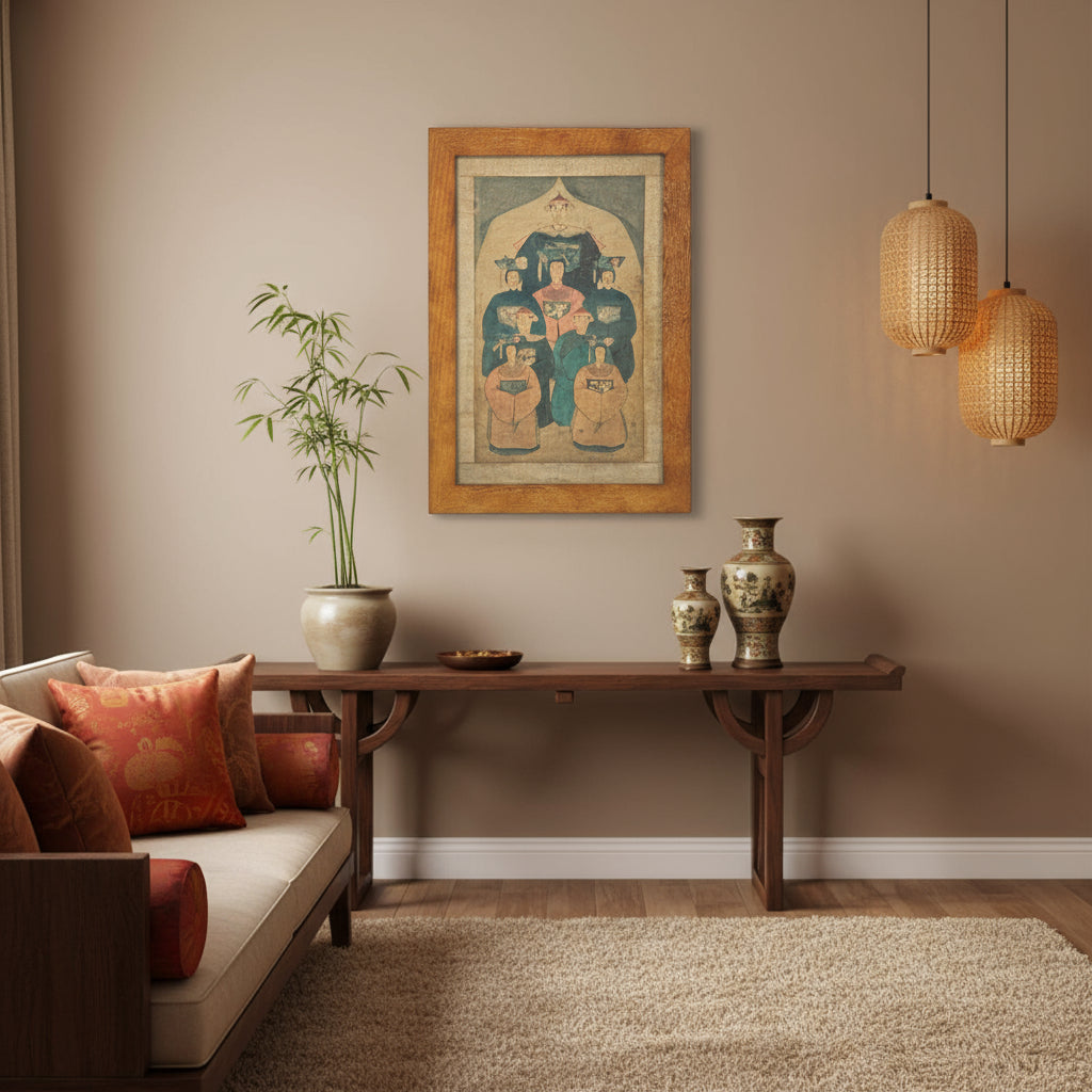 Large Framed Reproduction of Chinese Ancestor portrait