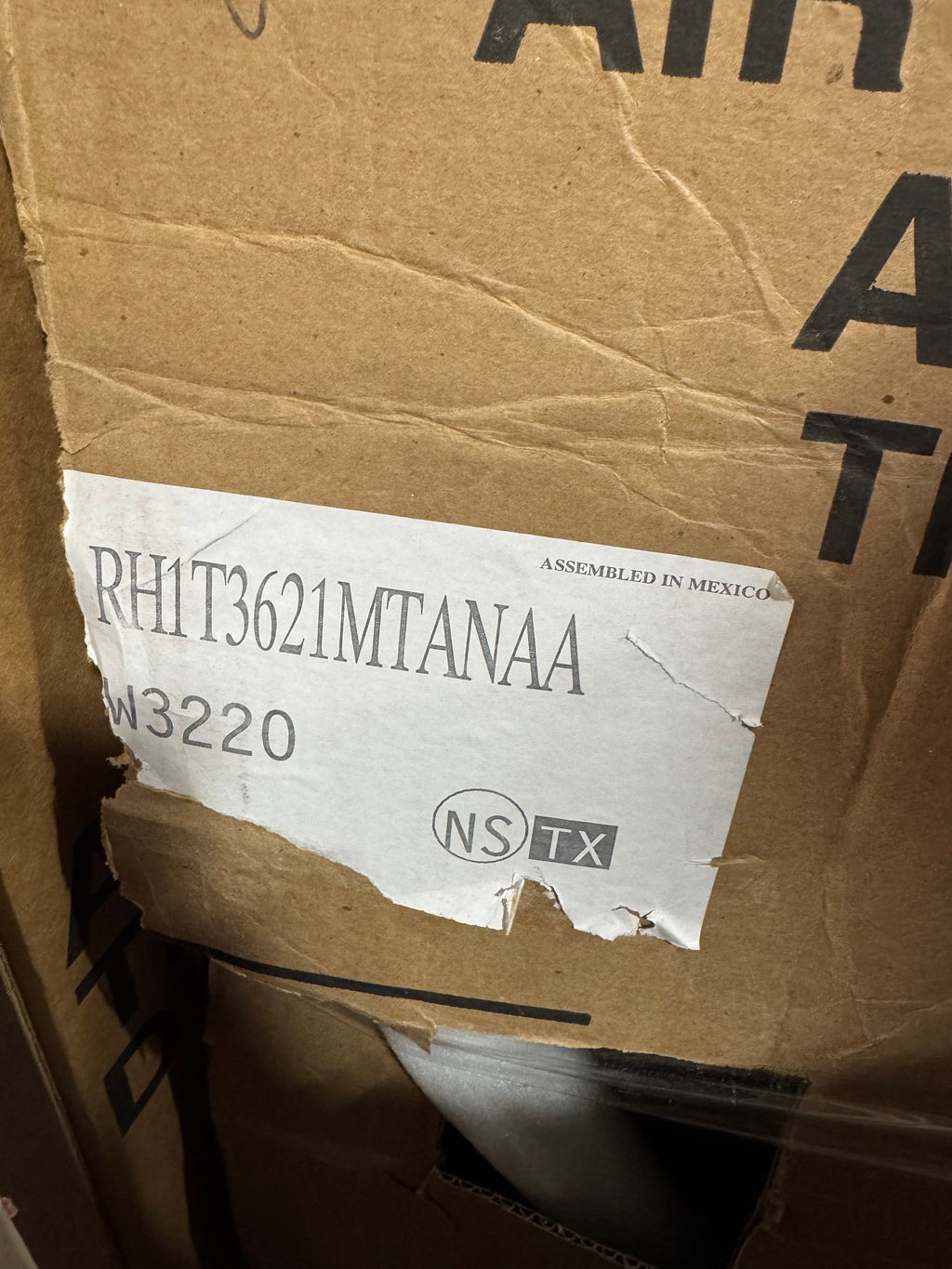 RUUD Air Handler - RH1T3621MTANAA - W3220