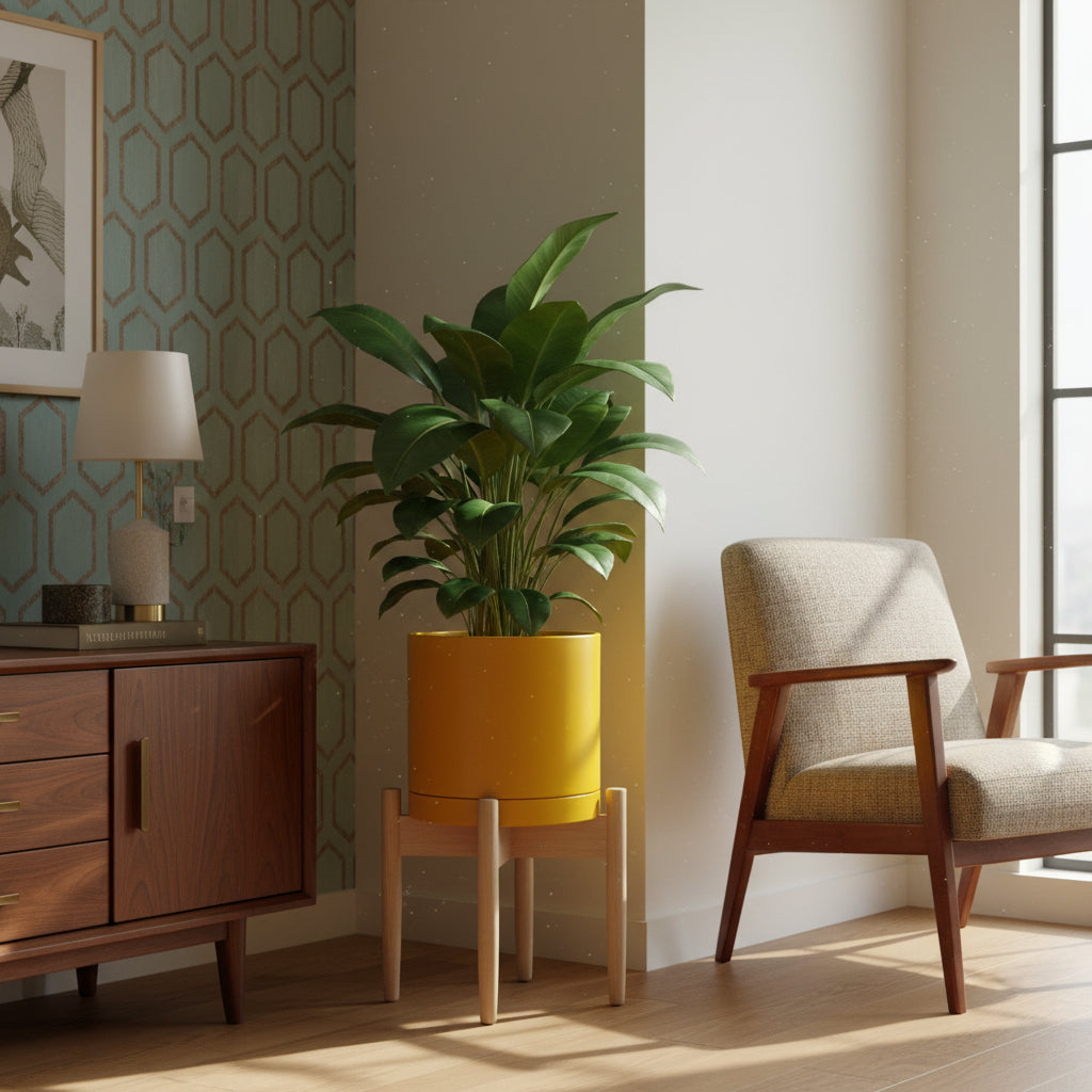 Cylinder Planter in Mustard Yellow