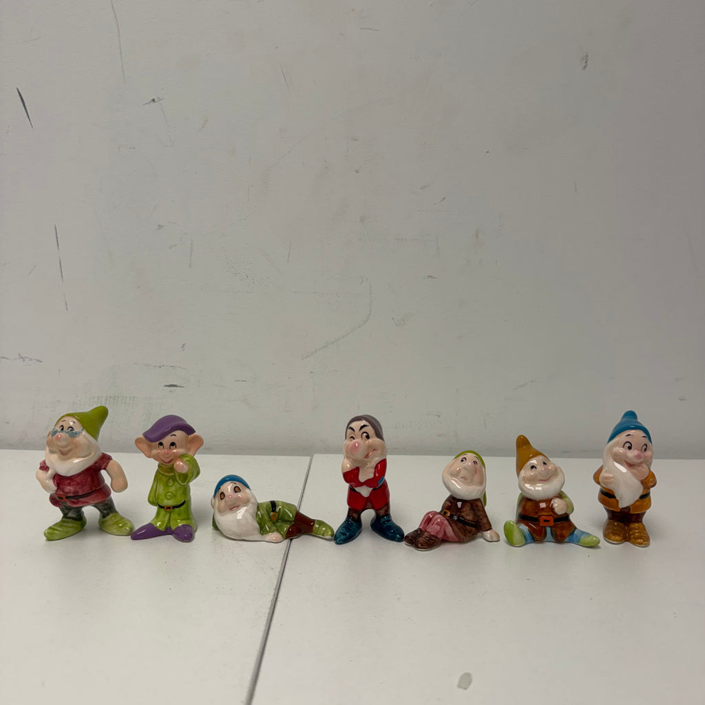Vintage Walt Disney Productions Seven Dwarfs Ceramic Figurines