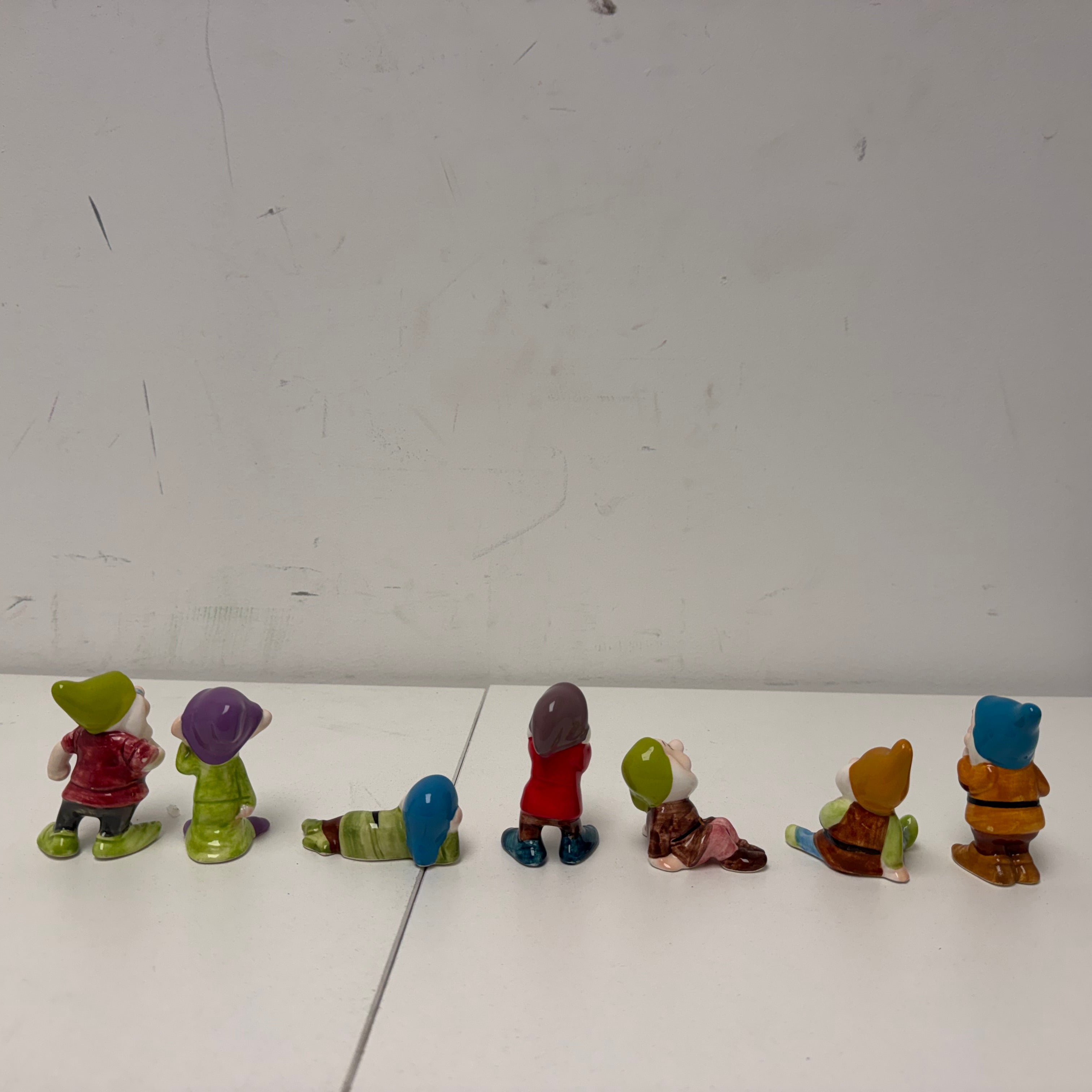 Vintage Walt Disney Productions Seven Dwarfs Ceramic Figurines