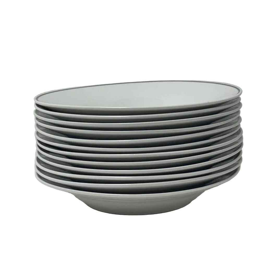 12 Piece Studio Platinum Porcelain Bowl Set