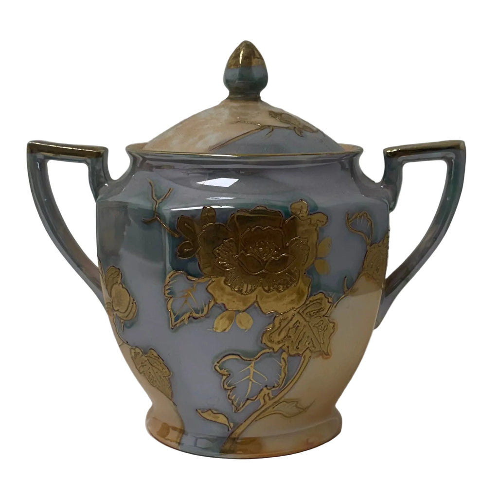 Japanese Iridescent and Floral Dessert Set