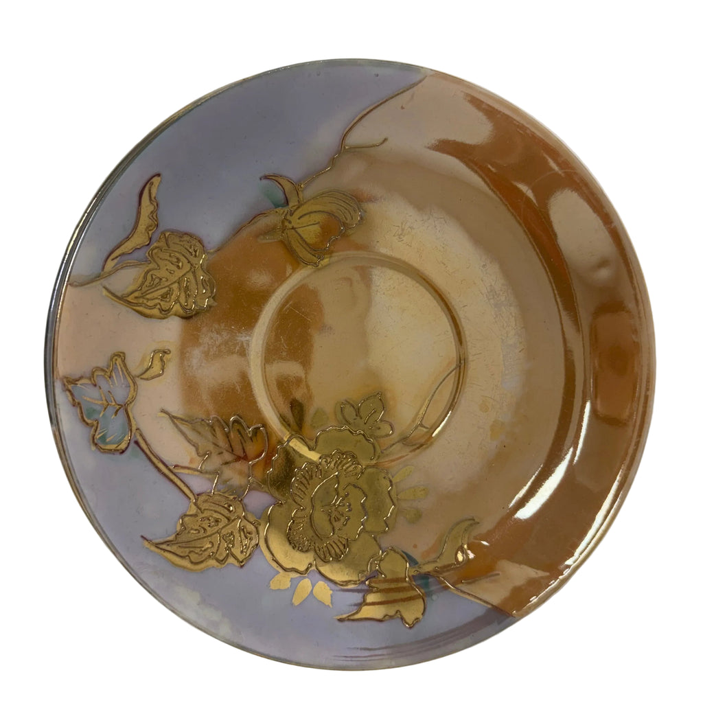 Japanese Iridescent and Floral Dessert Set