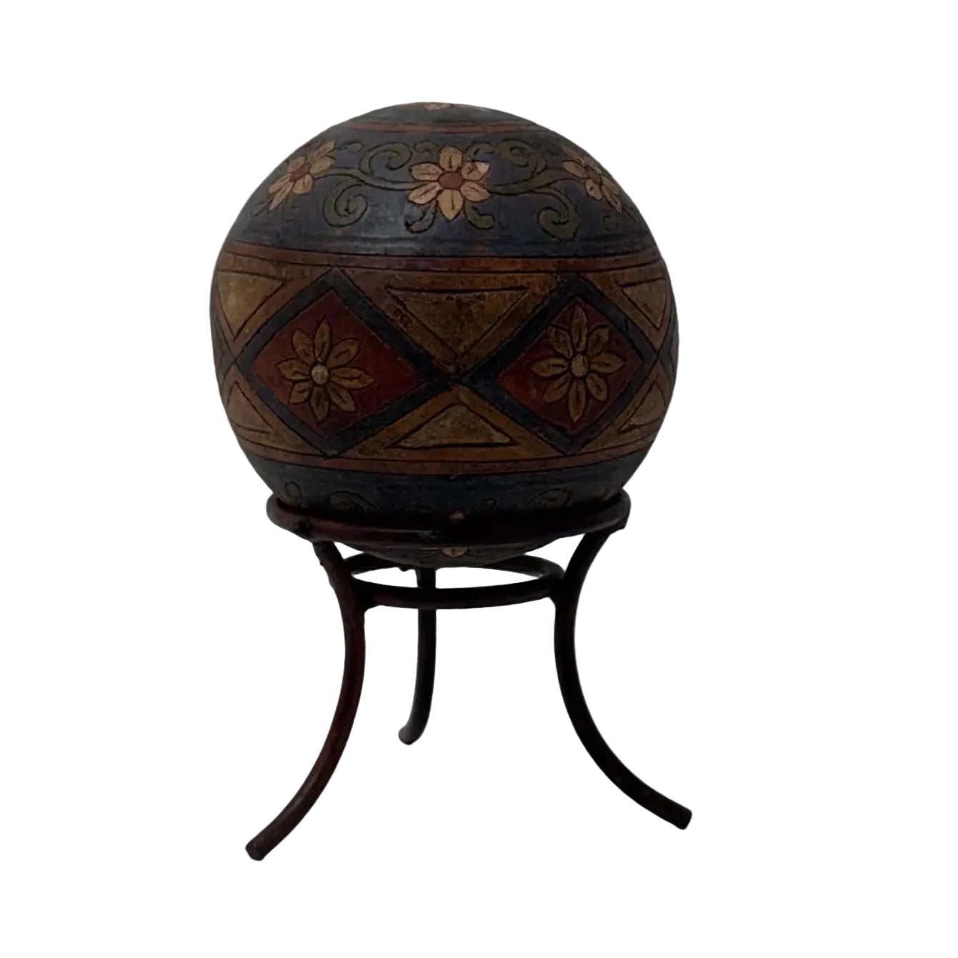 Hand Crafted Metal Sphere on Stand