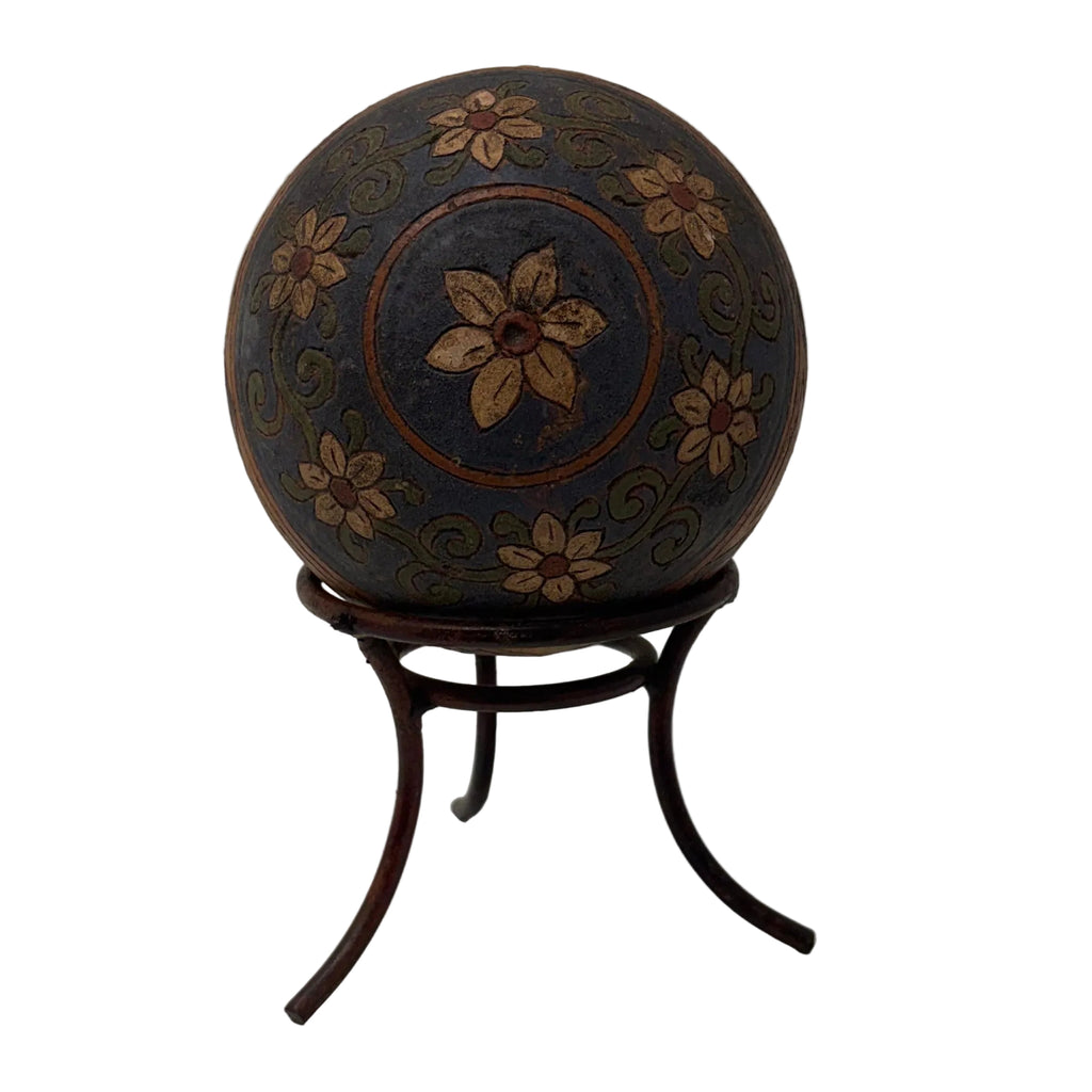 Hand Crafted Metal Sphere on Stand