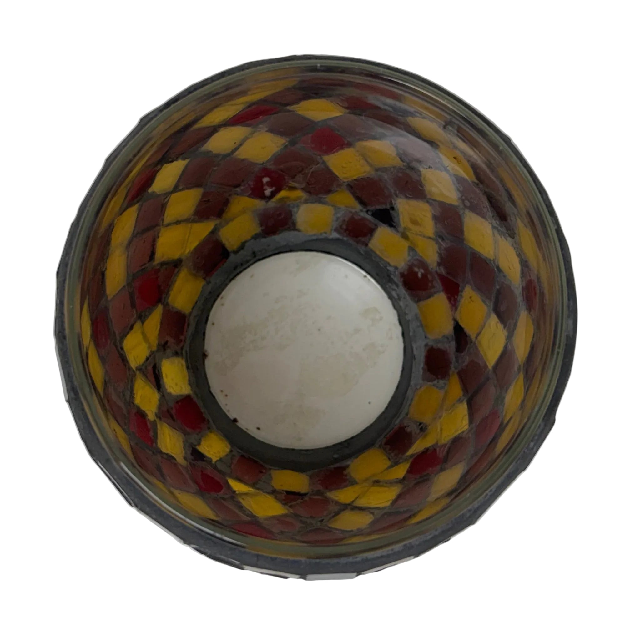 Small Mosaic Canister with Brass Lid
