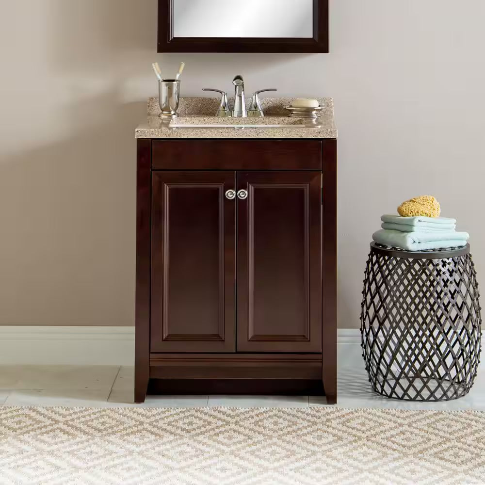Bathroom Vanity Base Cabinet - Chocolate Glazed - 15" x 33" x 21" Model Number: M01/SVA15P