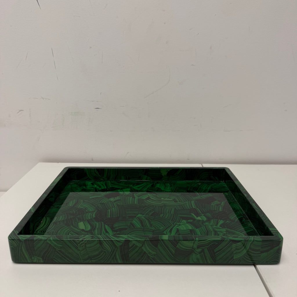 Pigeon & Poodle Emerald Faux Malachite Tray