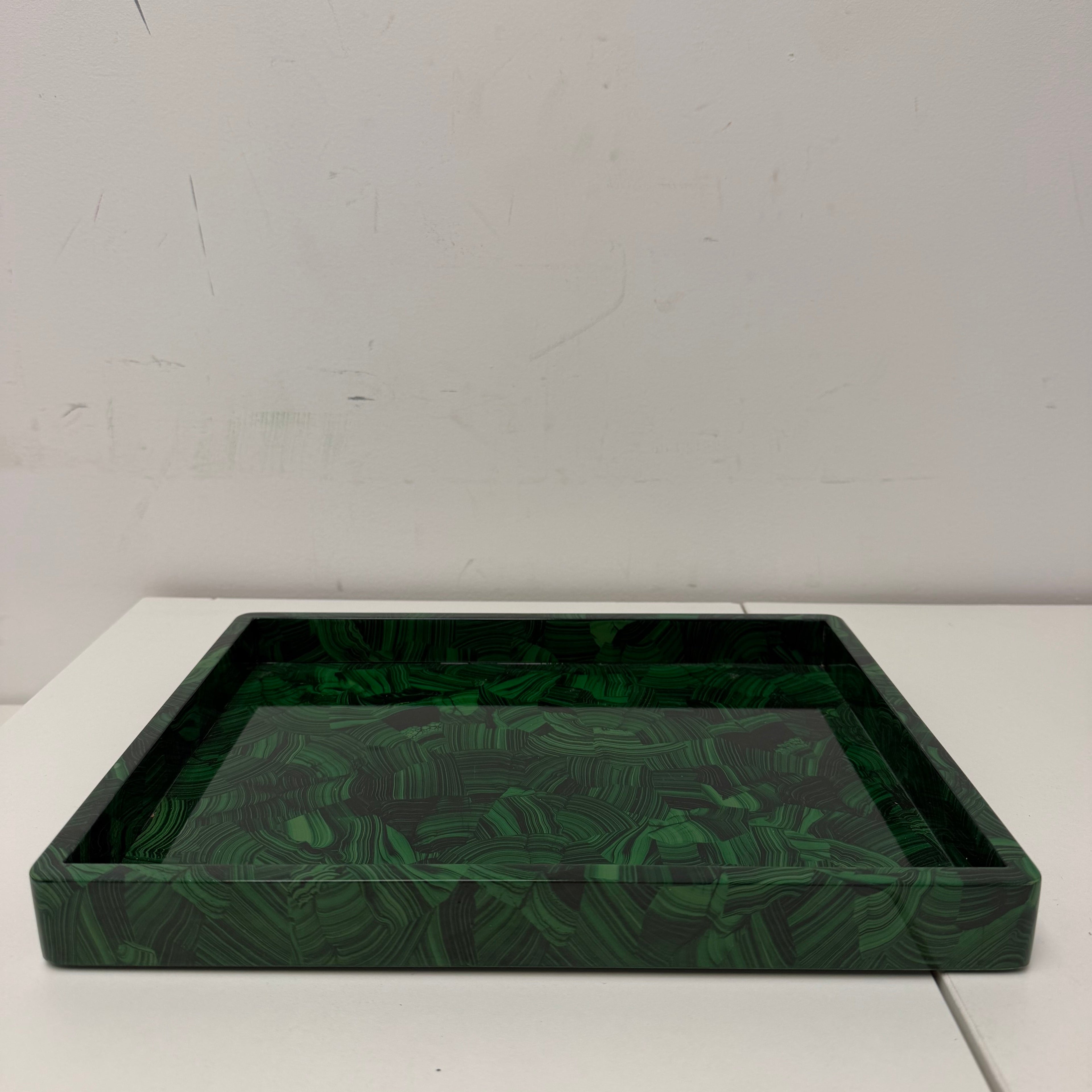 Pigeon & Poodle Emerald Faux Malachite Tray