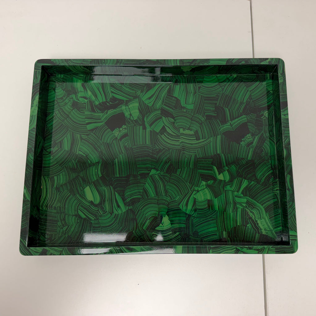 Pigeon & Poodle Emerald Faux Malachite Tray