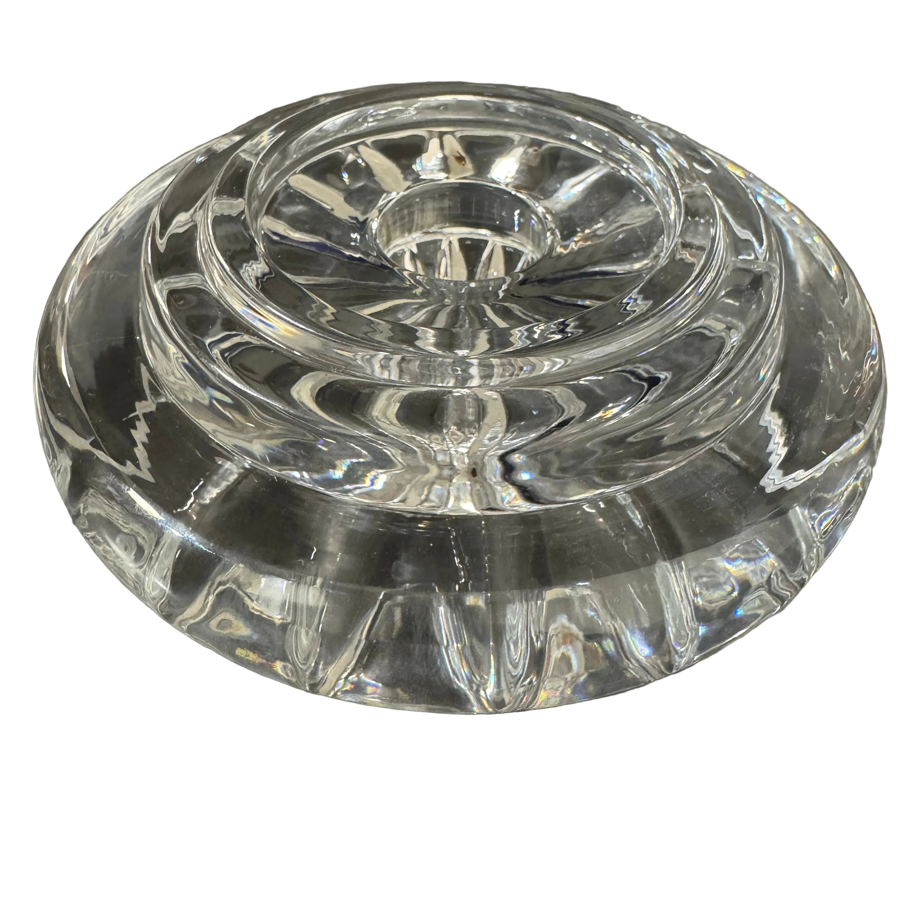 Glass Starburst Tapered Candle Holder