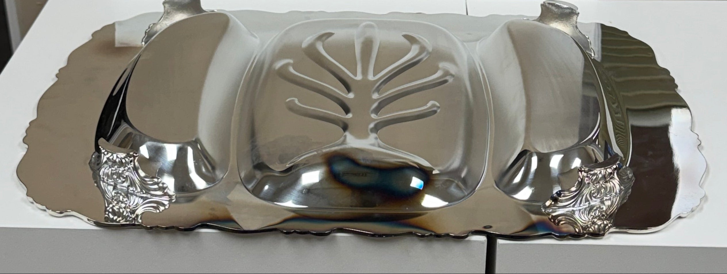Large 3-Part Silverplate Serving Platter