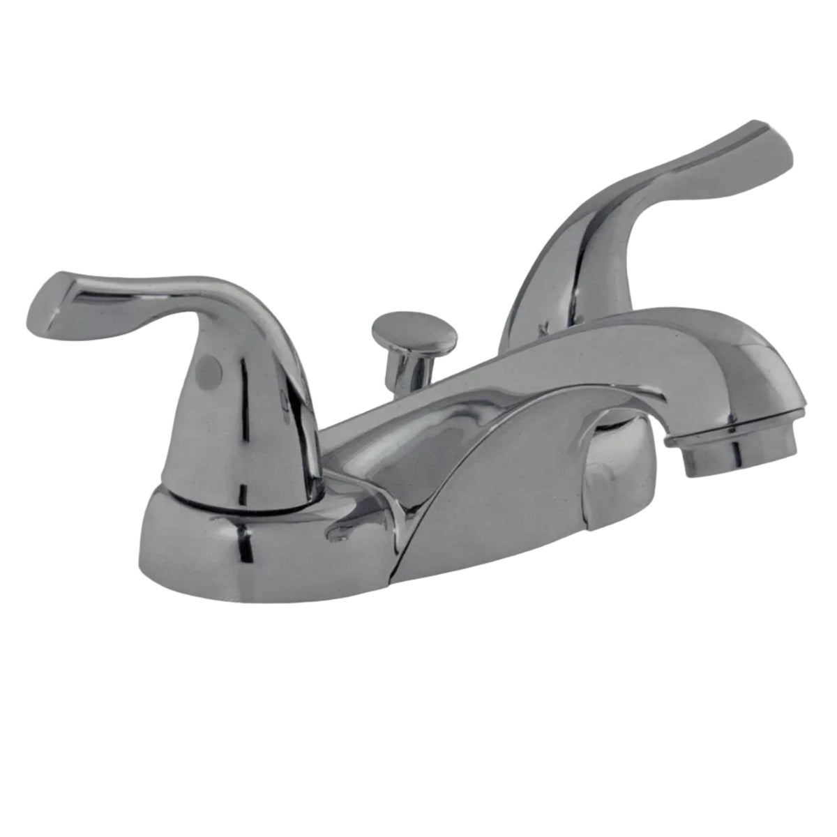 Project Source Polished Chrome 2-handle Bathroom Sink Faucet with Drain with Deck Plate