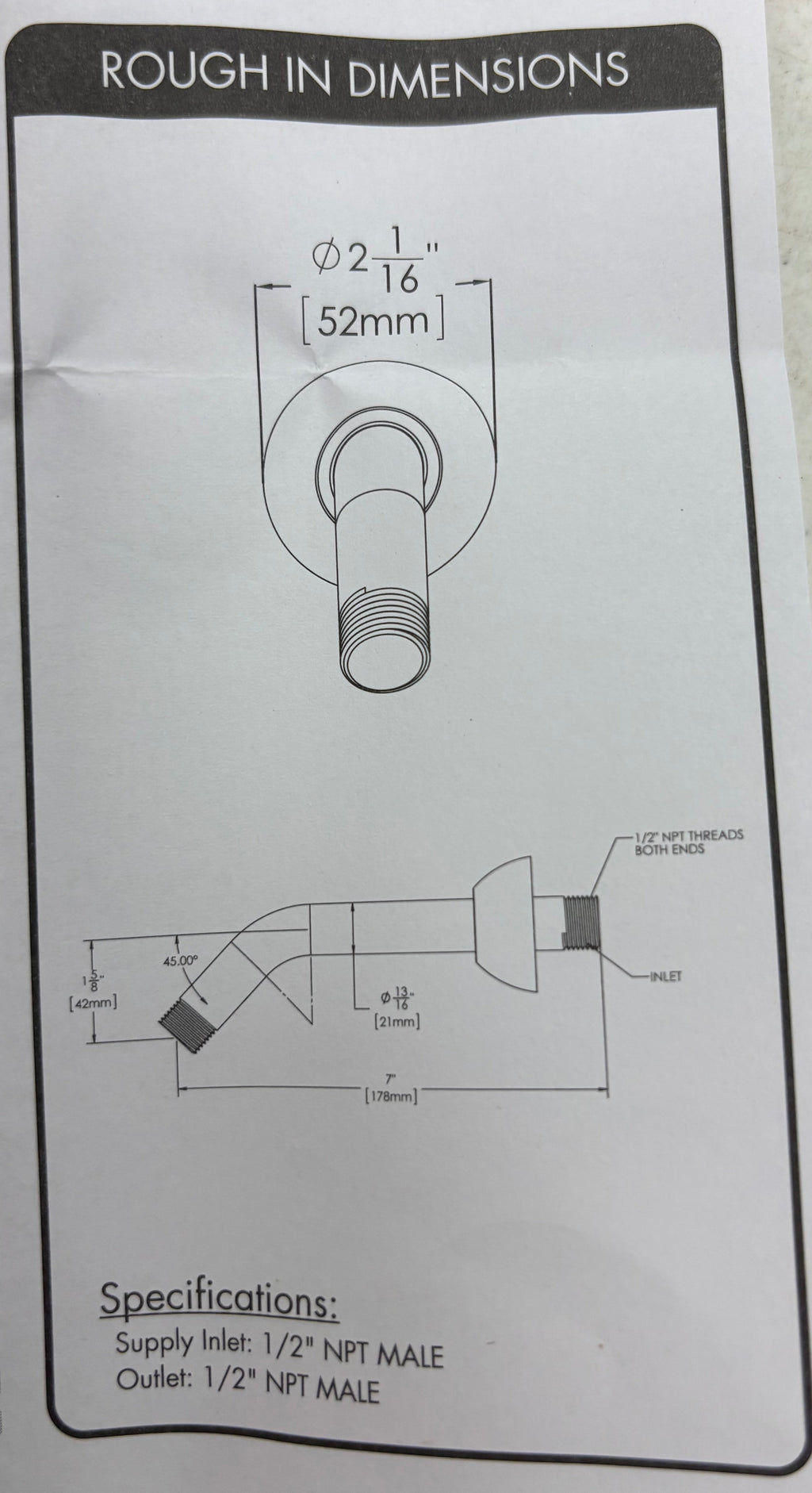 Speakman Shower Arm and Flange