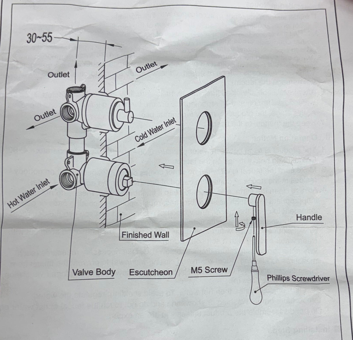 Signature Hardware Single Lever Shower Valve with 3 Way Diverter Trimble Shower