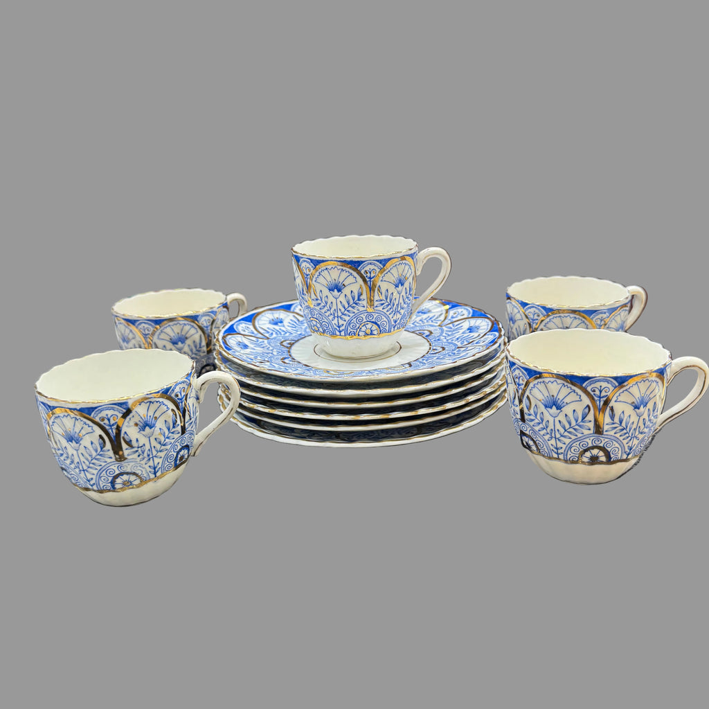15 Piece Antique English Fine Bone China Tea and Dessert Set