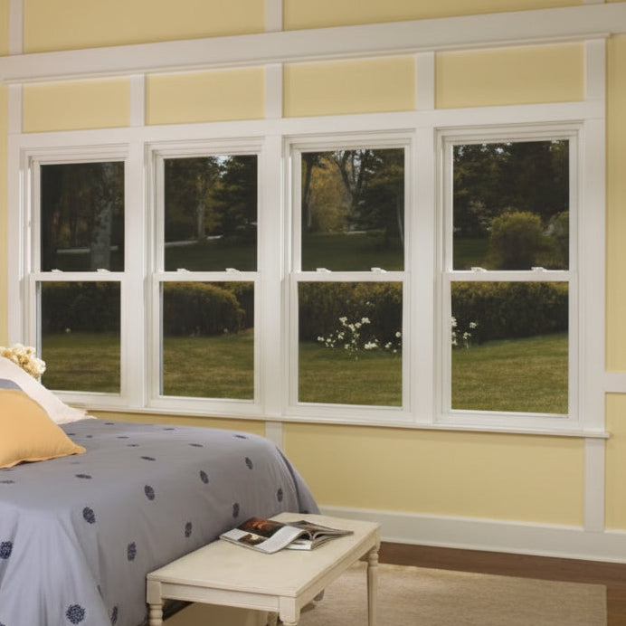 Simonton 6100 Series Double Hung 4-Panel Window - 142.5" W x 57" H