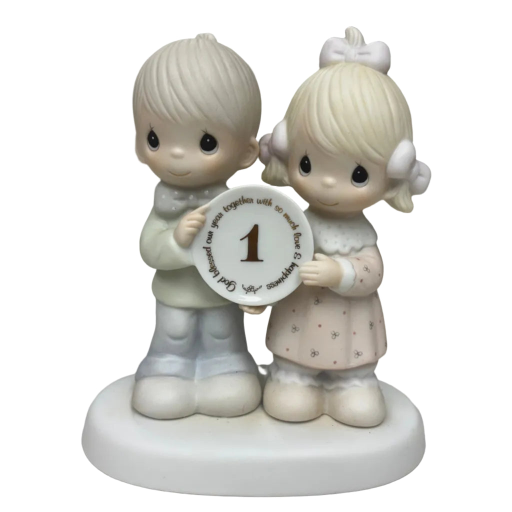 "God Blessed Our Year Together with so Much Love and Happiness" Precious Moments Figurine