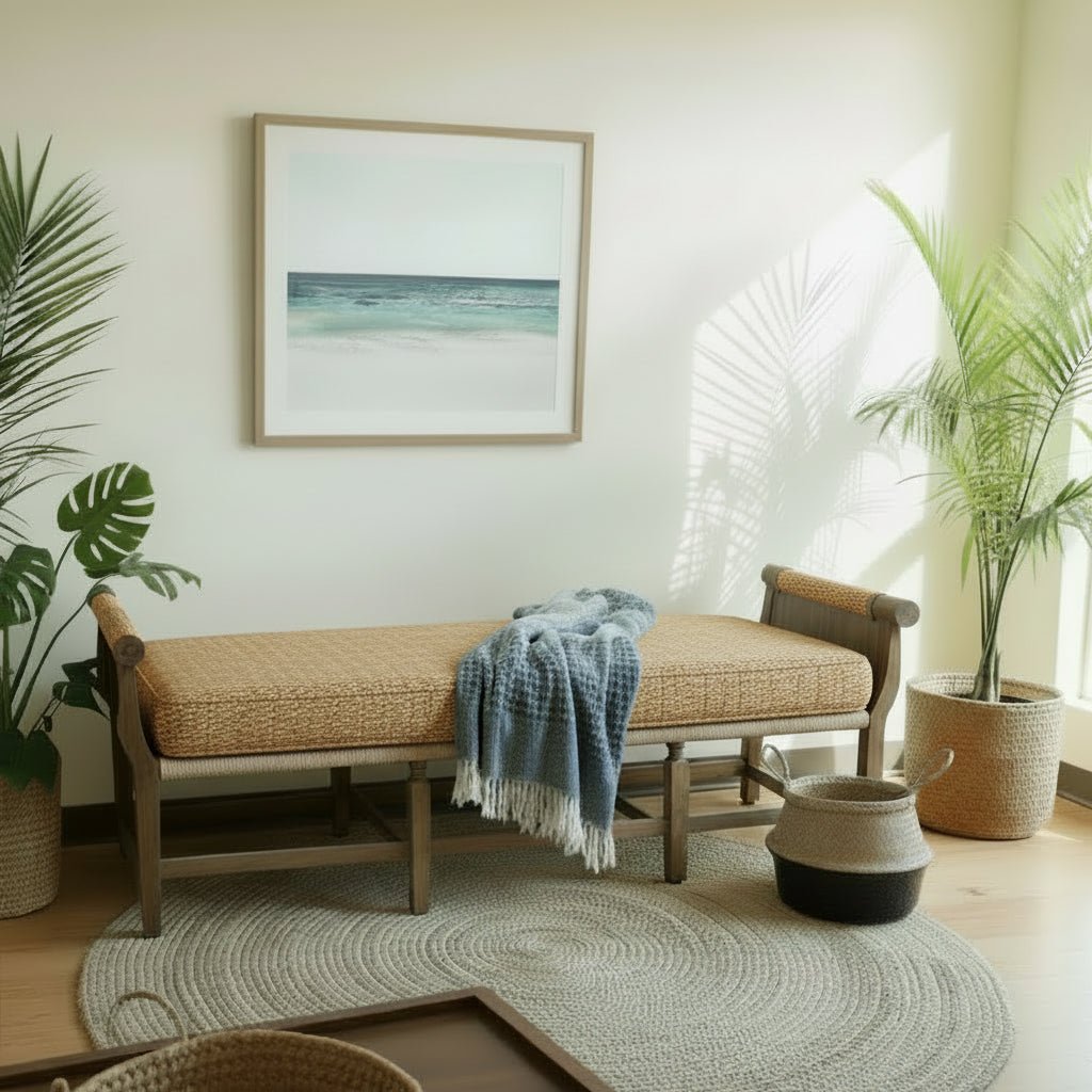 Large Wooden Hall Bench