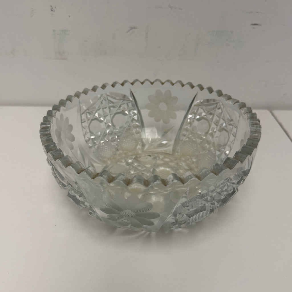 Vintage American Brilliant Period-Style Crystal Bowl