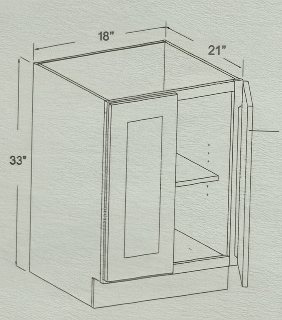 Bathroom Vanity Base Cabinet - Chocolate Glazed - 18" x 33" x 21" Model Number: M01/SVA18P
