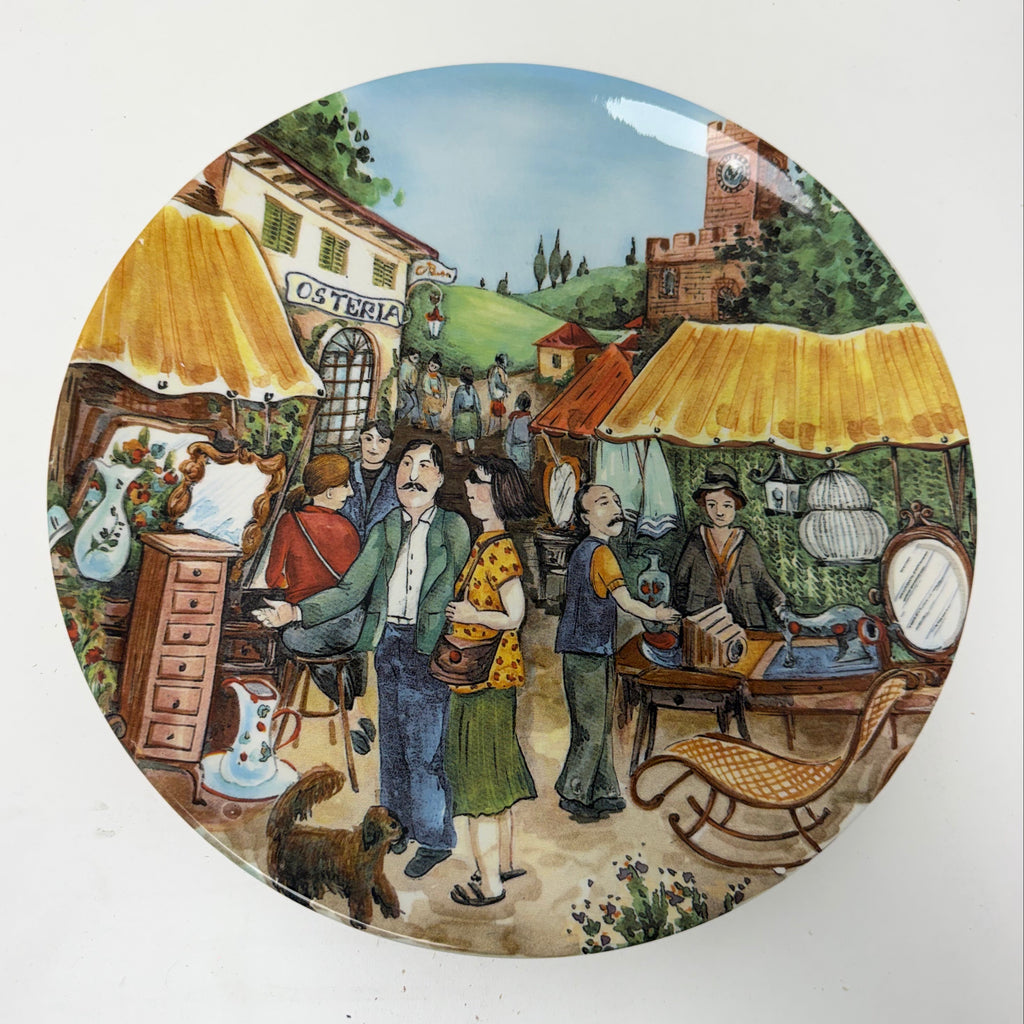 Market Scene Set of 3 Dinner Plates