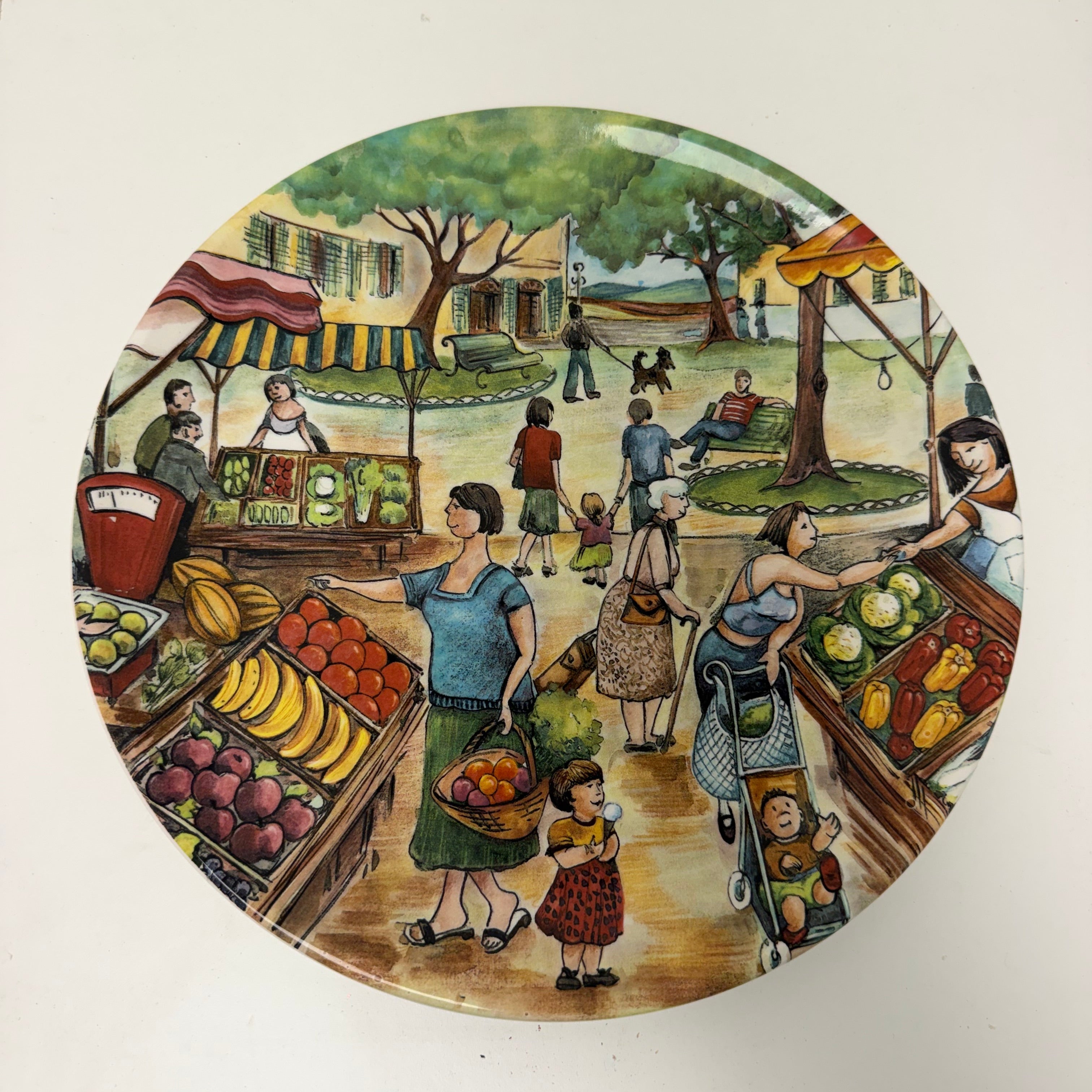 Market Scene Set of 3 Dinner Plates