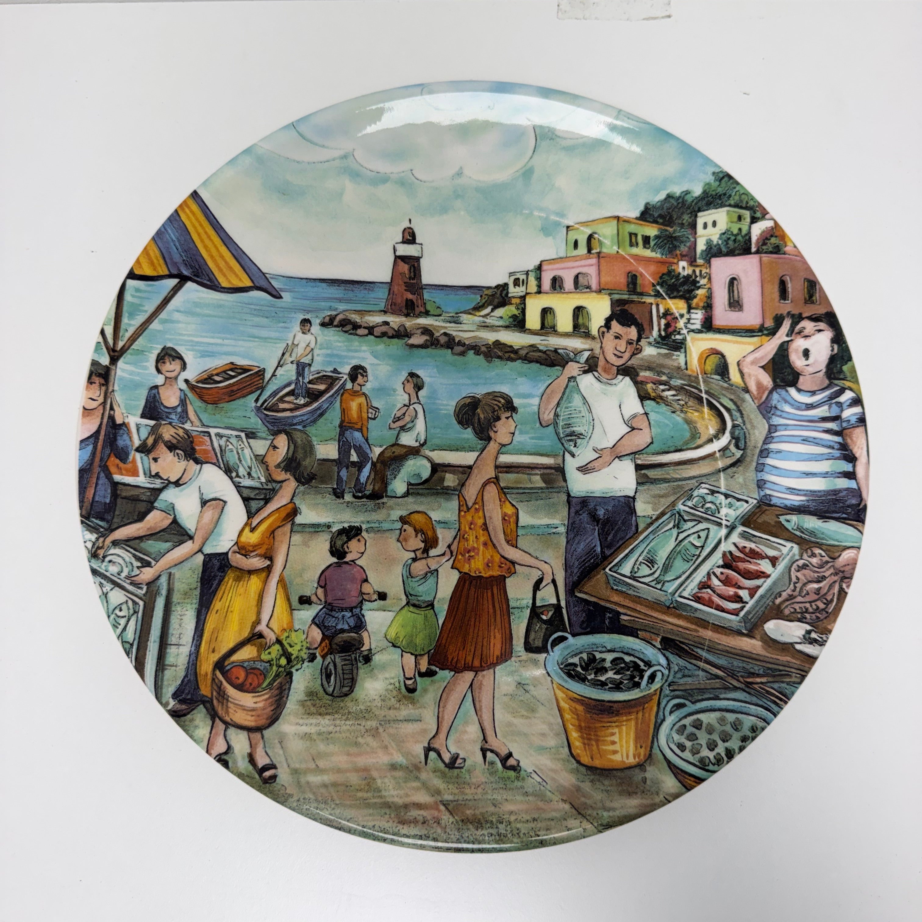 Market Scene Set of 3 Dinner Plates