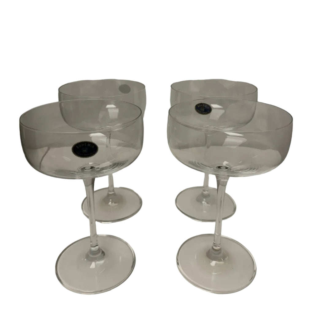 Set of 4 Crystal Bohemia "Anna" Cocktail Glasses