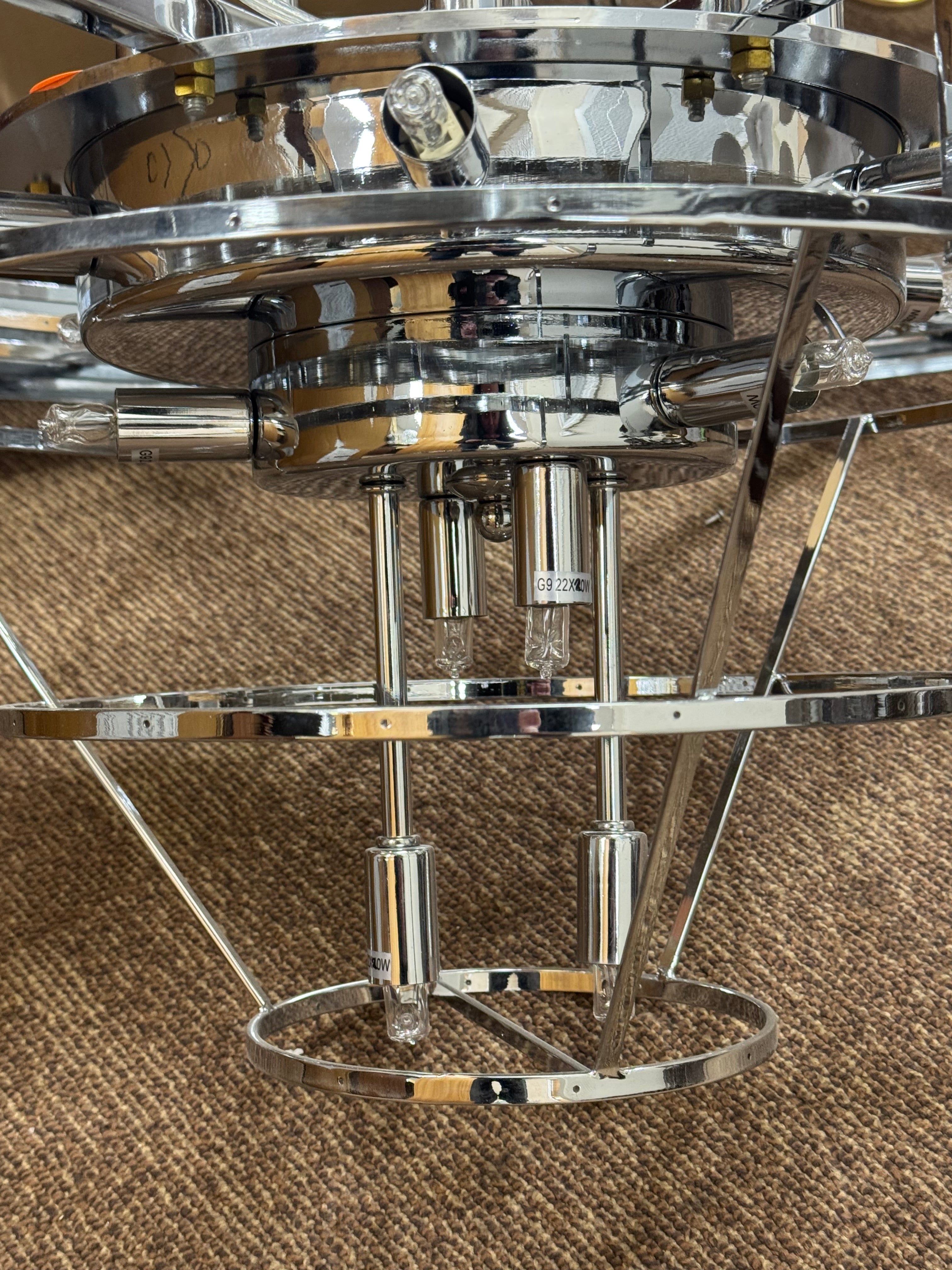 Circular Chrome Ring Light Fixture