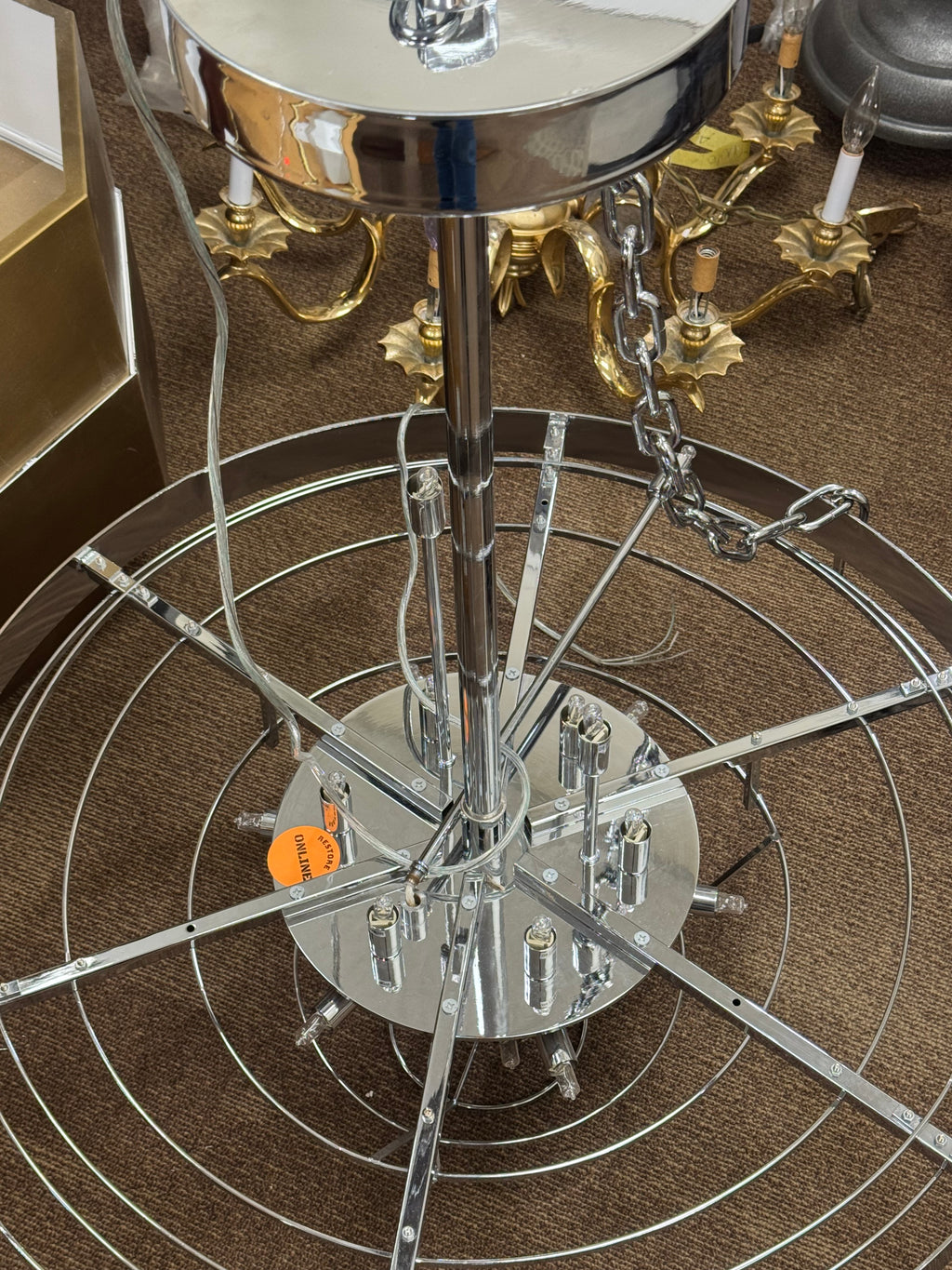 Circular Chrome Ring Light Fixture