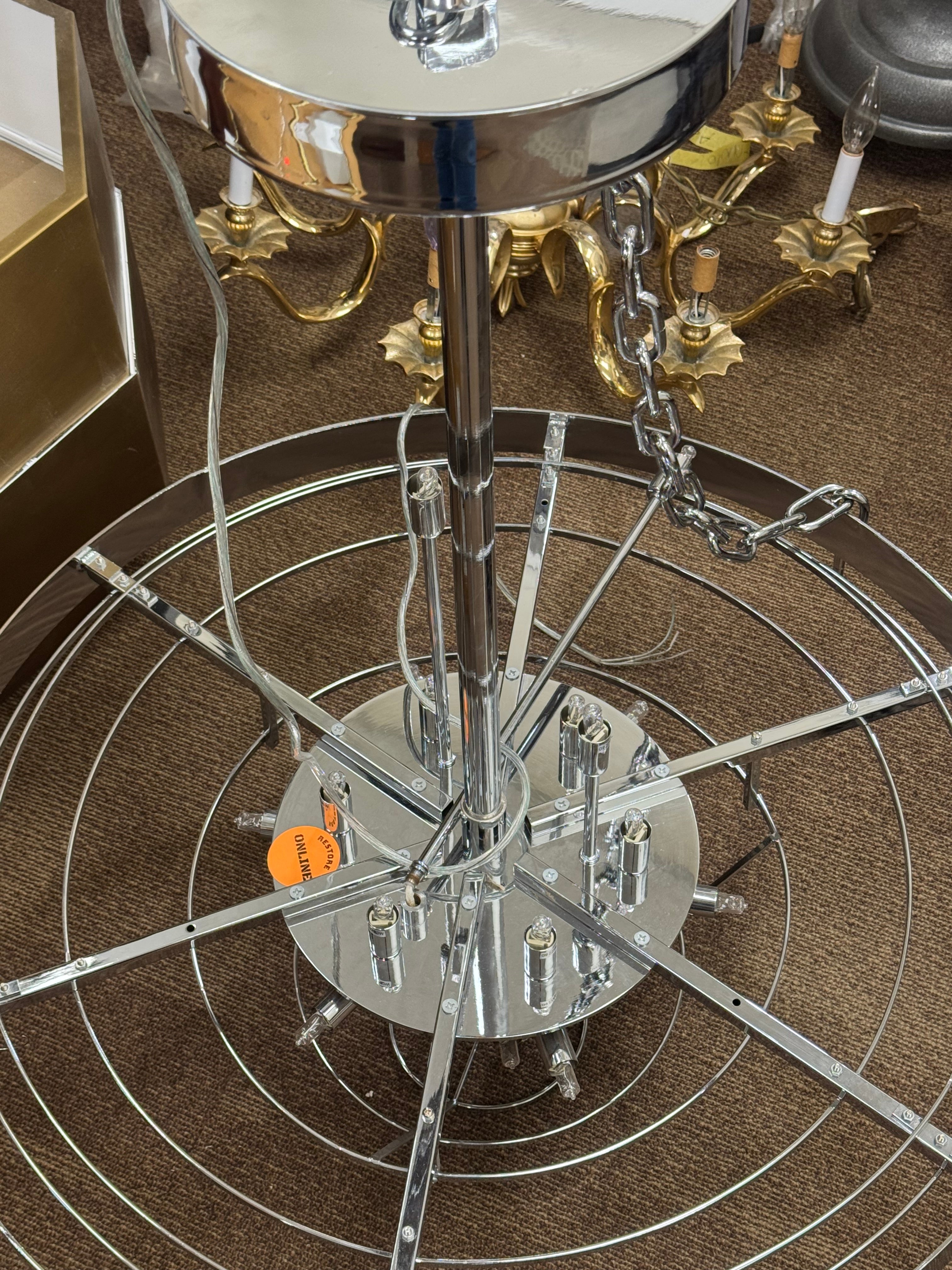 Circular Chrome Ring Light Fixture