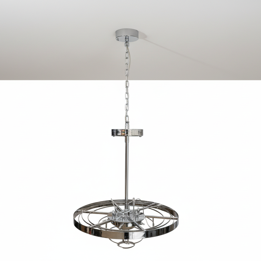 Circular Chrome Ring Light Fixture
