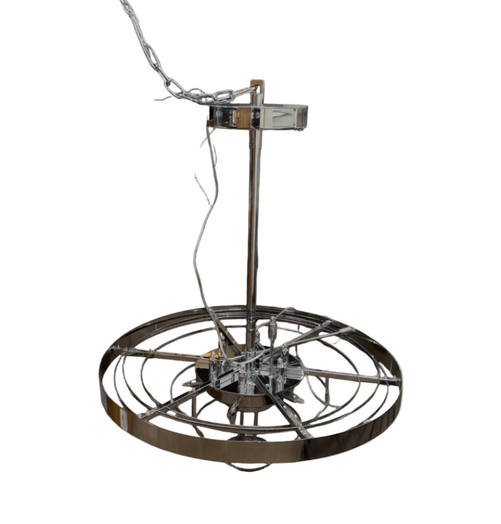 Circular Chrome Ring Light Fixture