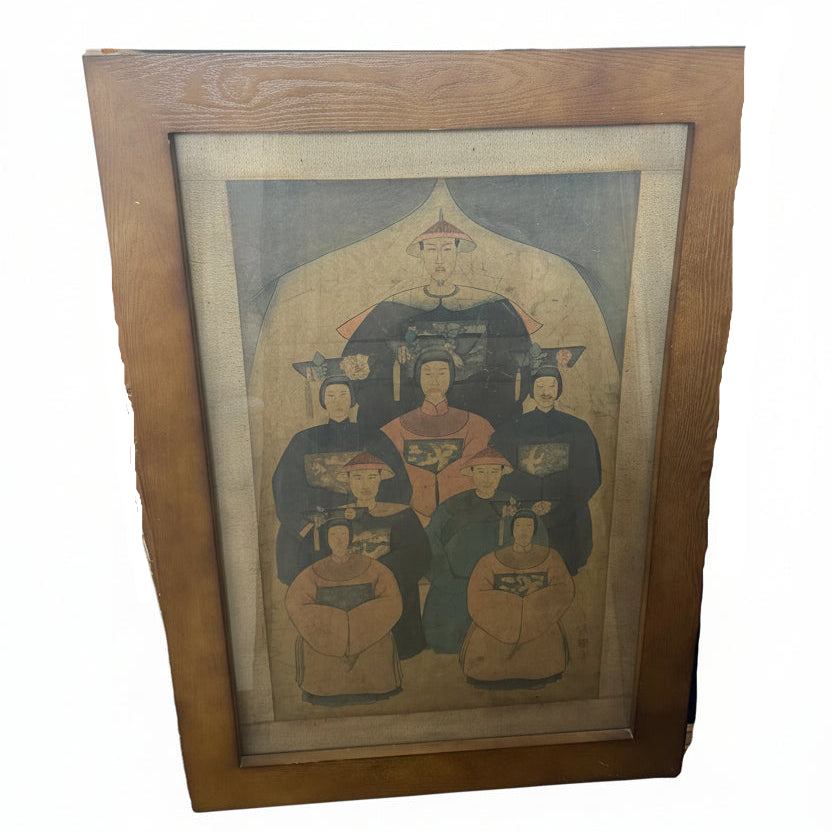 Large Framed Reproduction of Chinese Ancestor Portrait