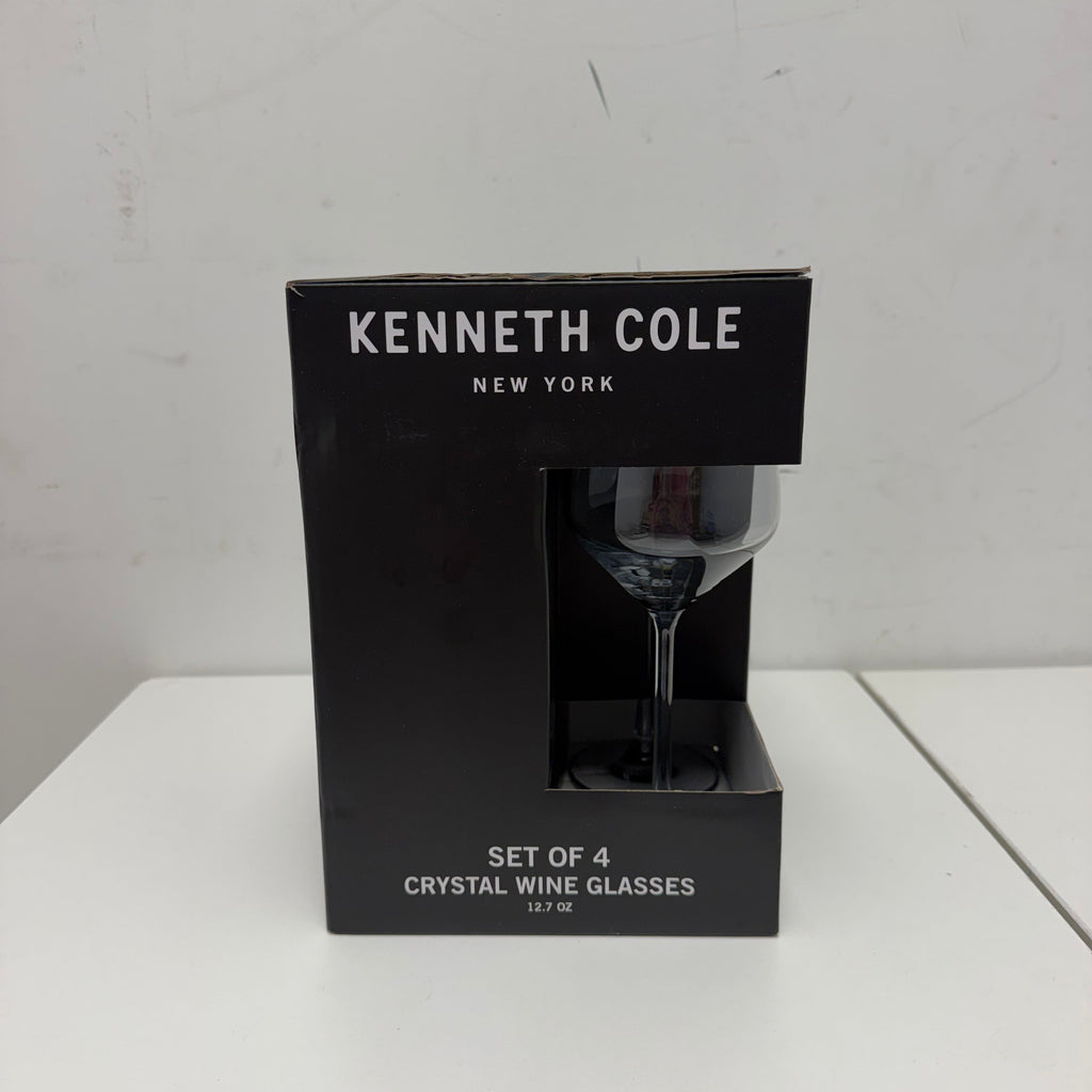 Kenneth Cole Set of 4 Crystal Wine Glasses