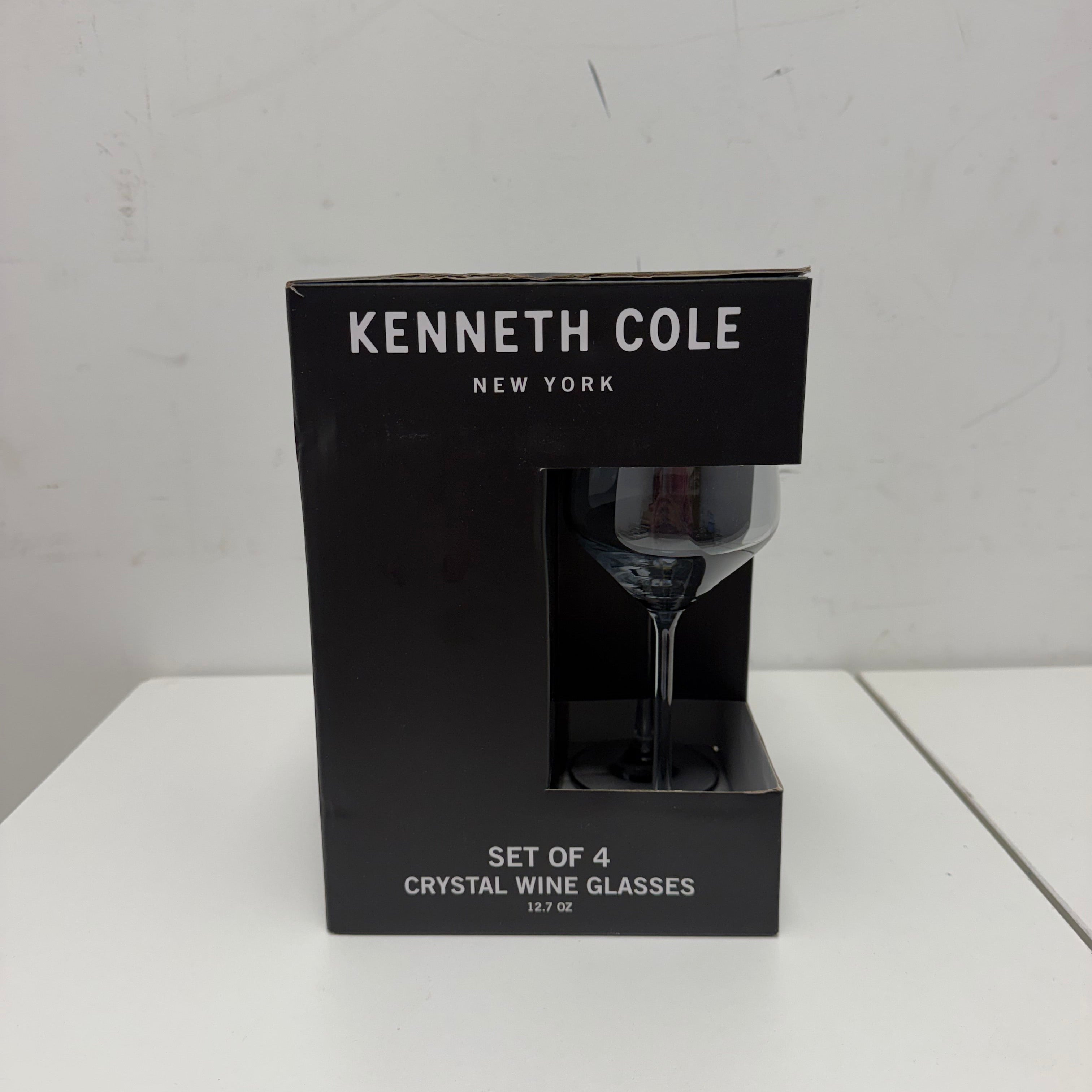 Kenneth Cole Set of 4 Crystal Wine Glasses