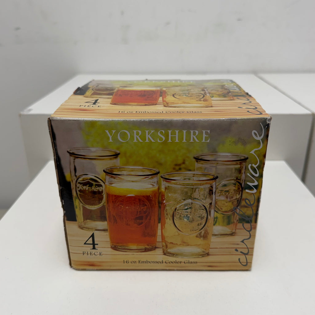 Set of 4 Circleware Yorkshire Embossed Cooler Glasses