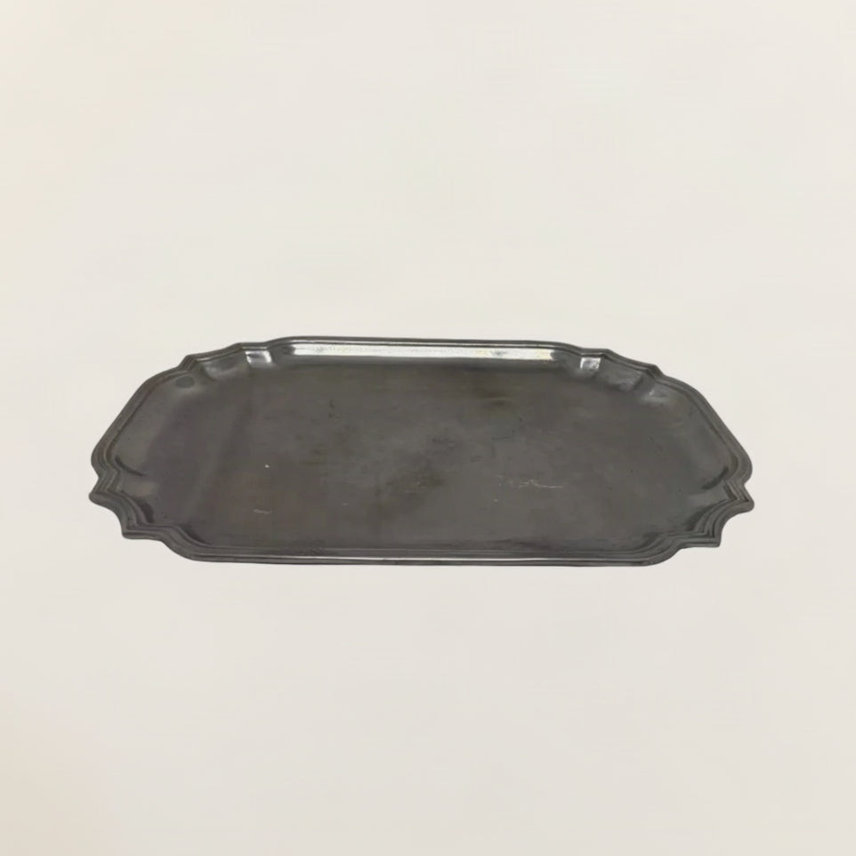 Vintage Pewter Rectangular Serving Tray