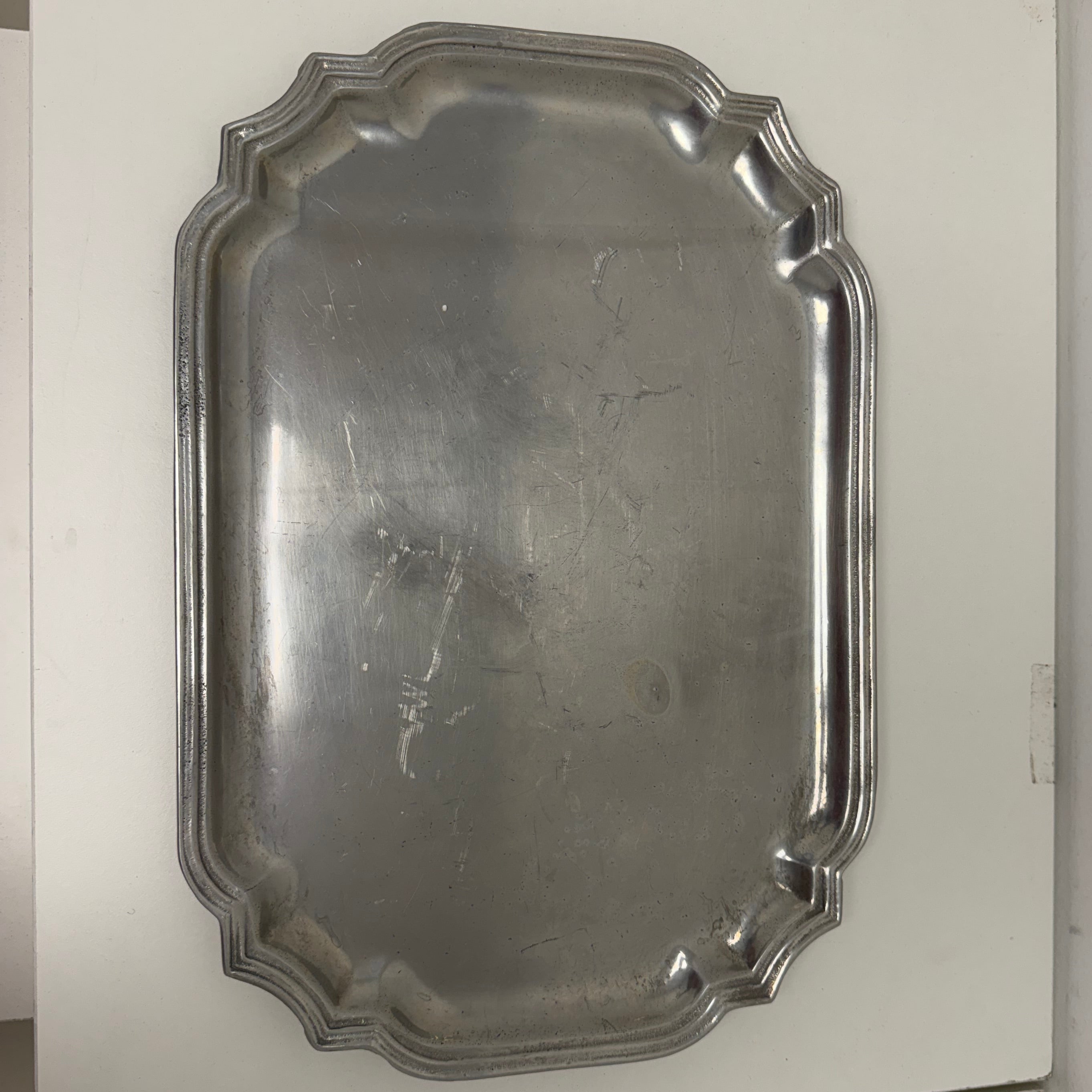 Vintage Pewter Rectangular Serving Tray