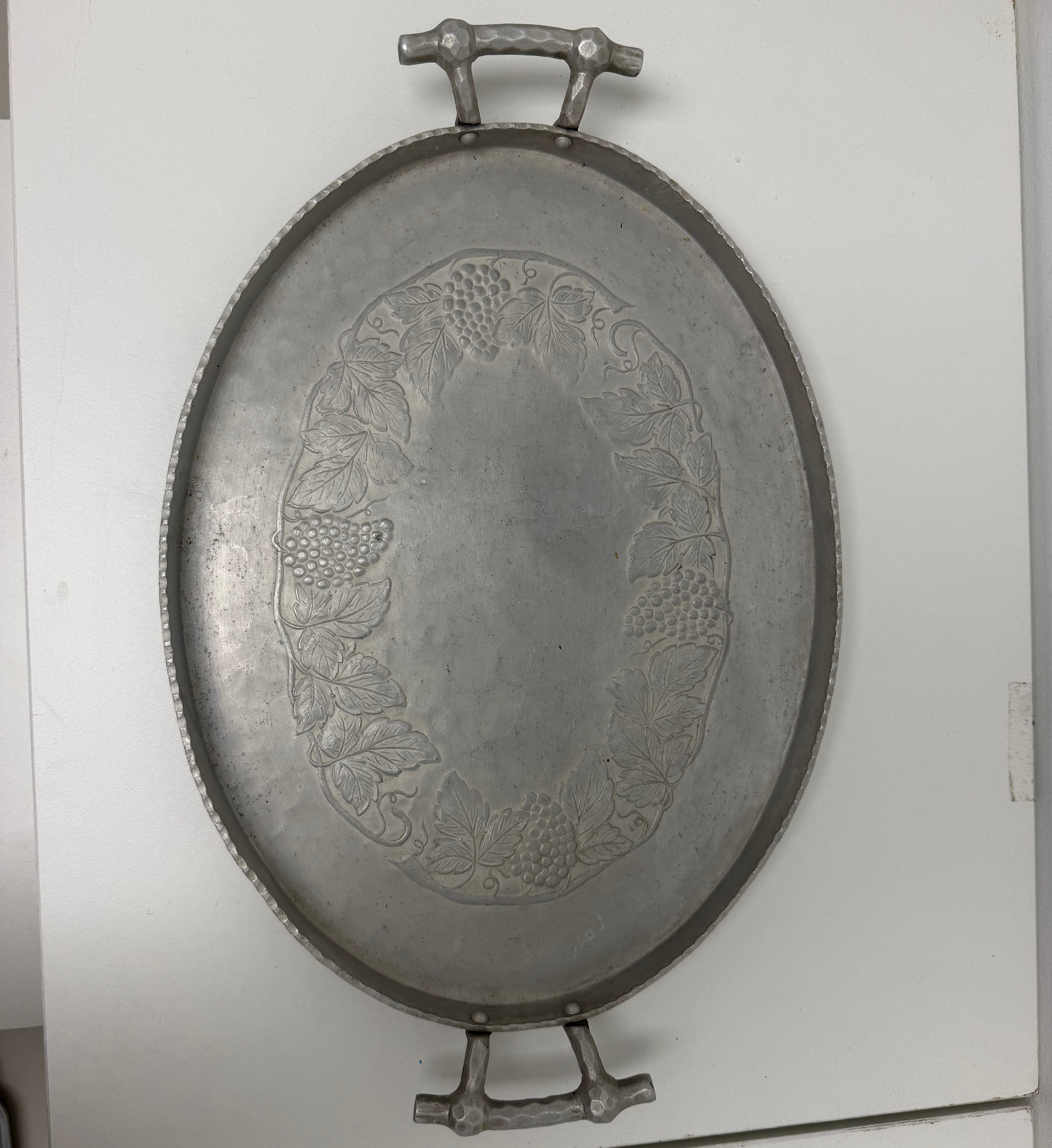 Vintage Everlast Hand-Forged Hammered Aluminum Serving Tray