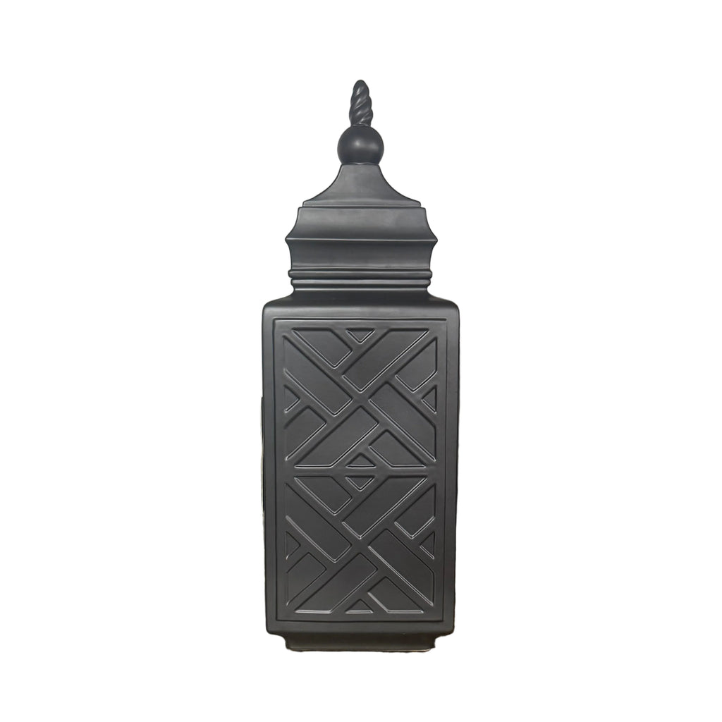 Heritage Farm and Garden - Tall Chinoiserie Jar with Lid - Black