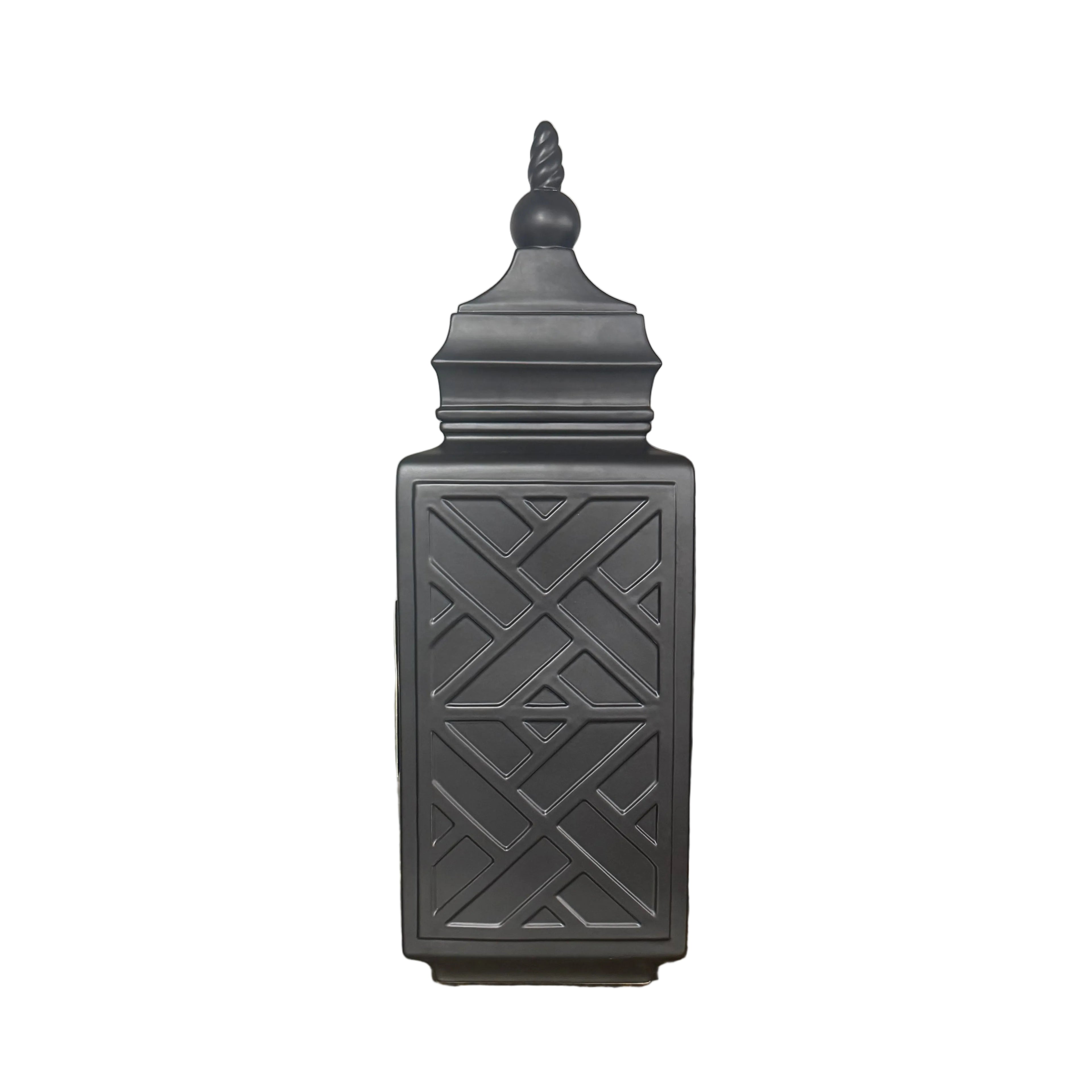 Heritage Farm and Garden - Tall Chinoiserie Jar with Lid - Black