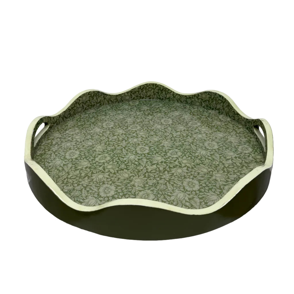 Morris & Co. Round Floral Tray (Two Styles Available)