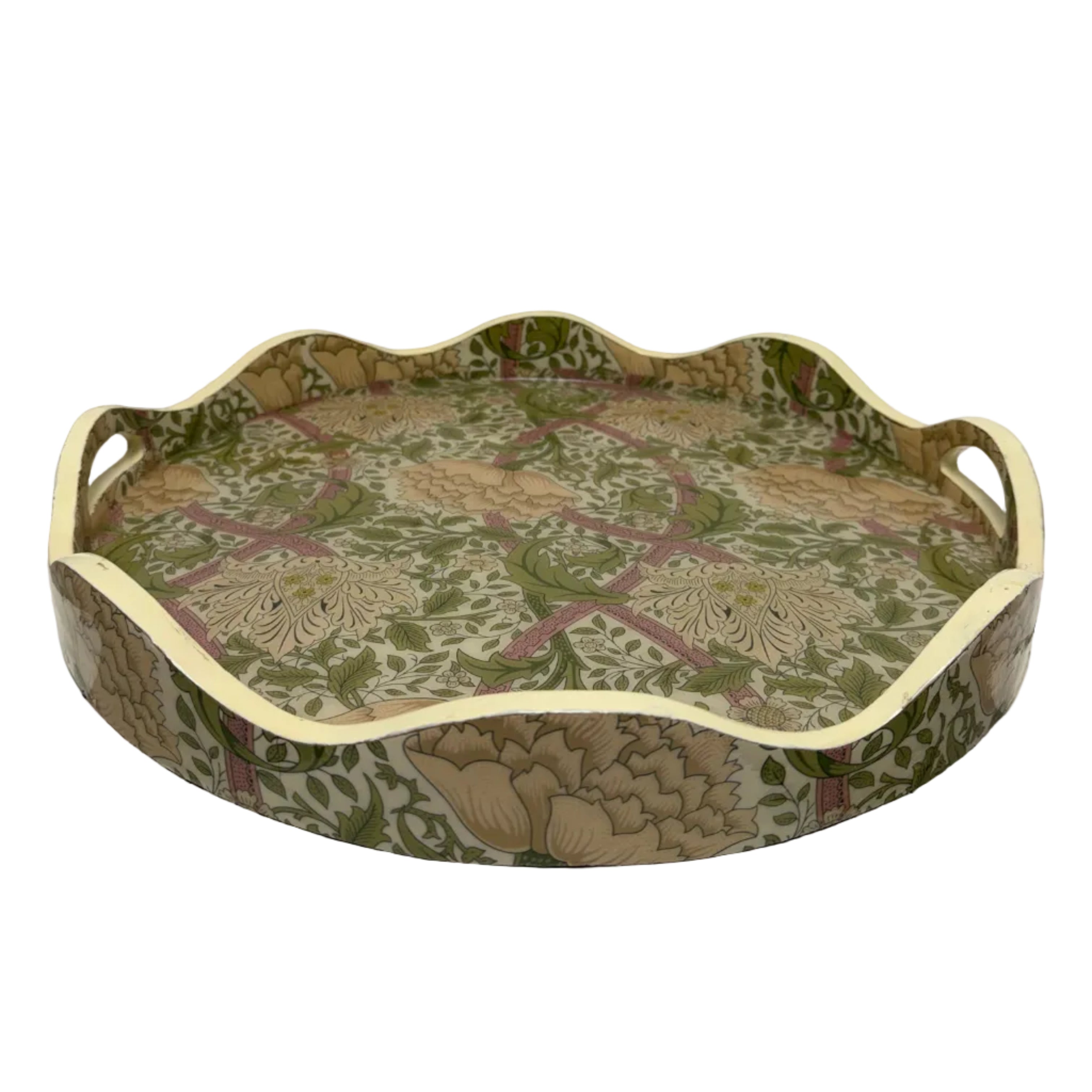 Morris & Co. Round Floral Tray (Two Styles Available)