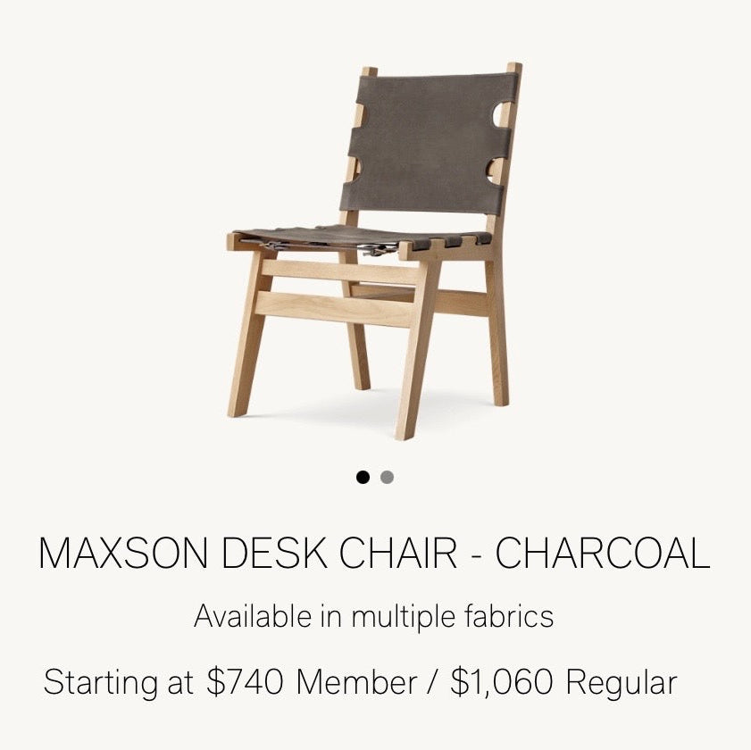 Restoration Hardware Maxson Desk Chair - Charcoal