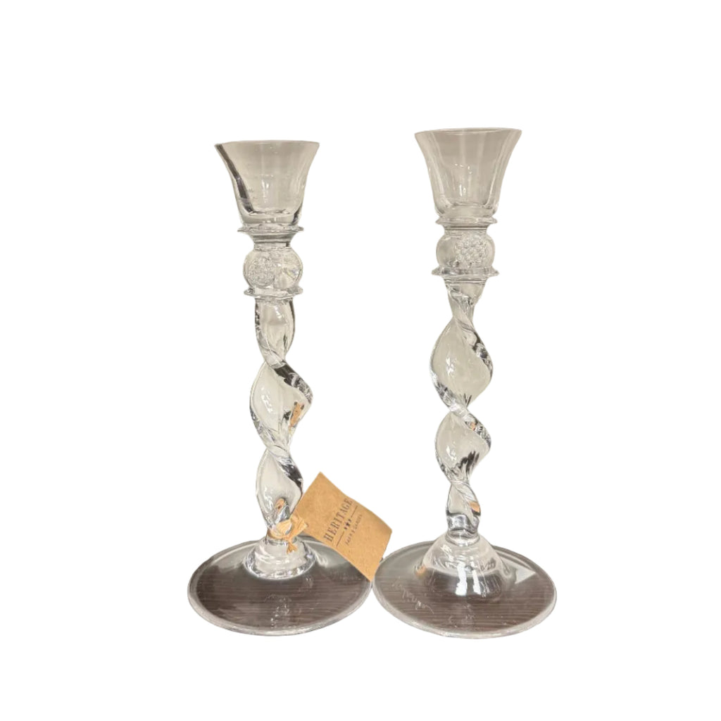 Pair of Heritage Farm & Garden Spiral Candlesticks - Medium